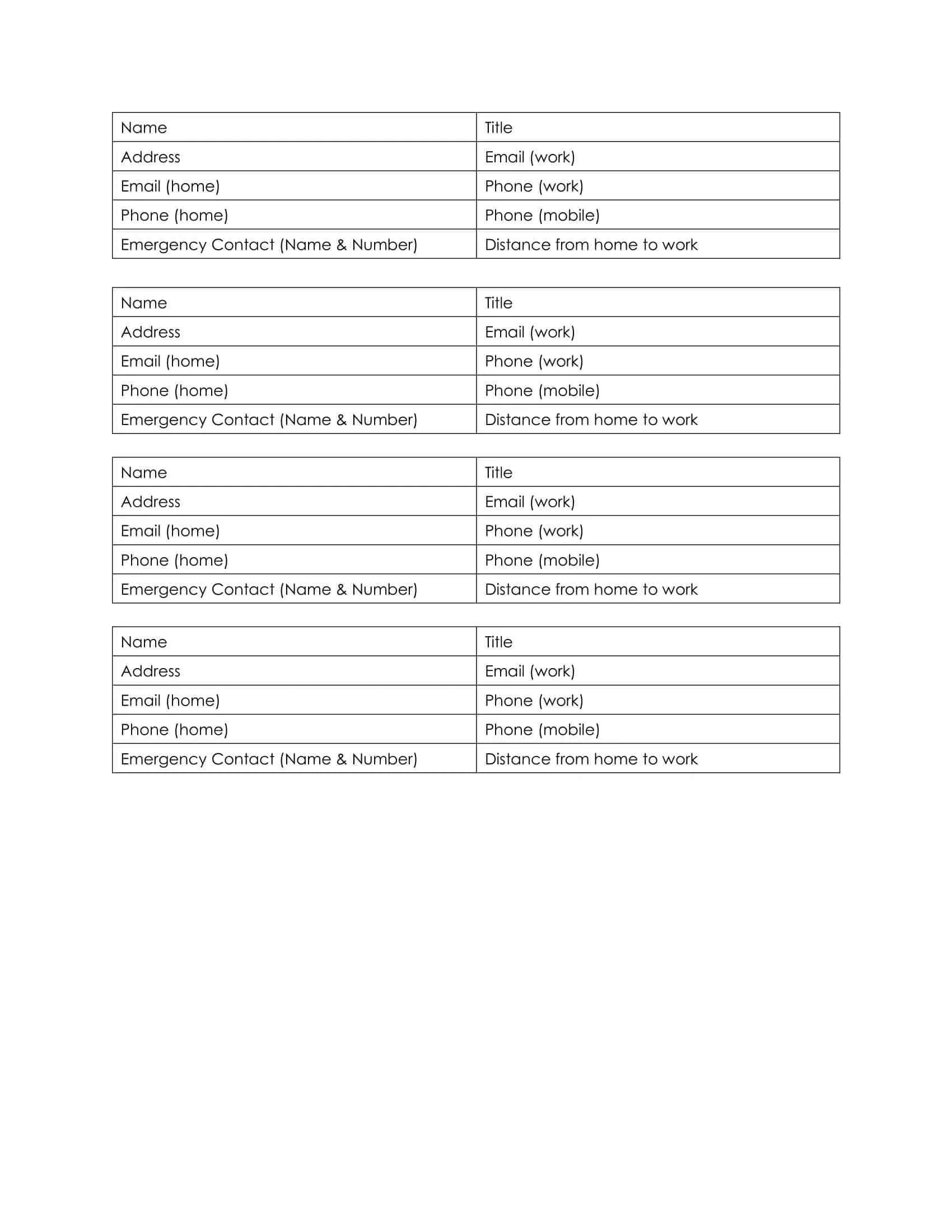 Free contact list template Free contact list template