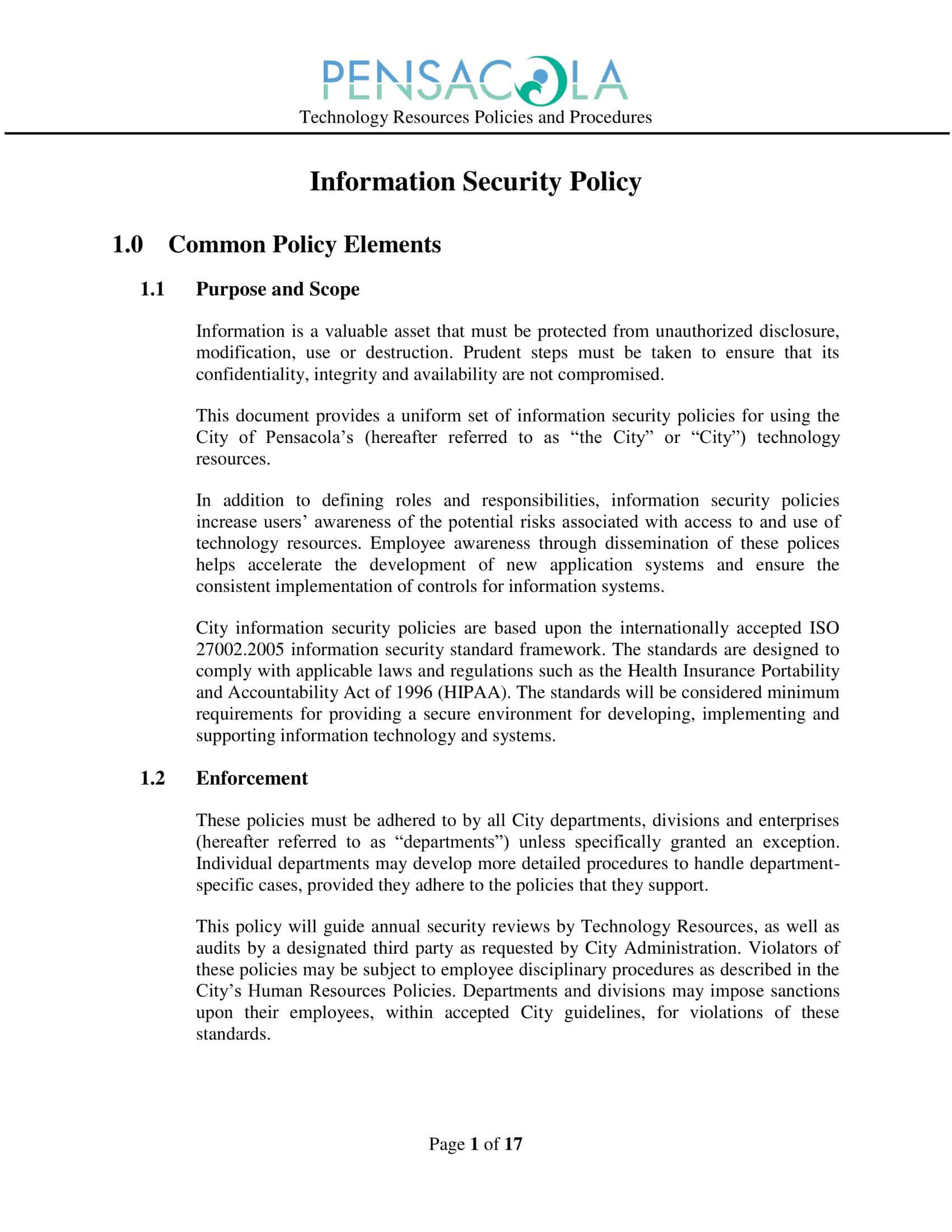 Information security policy examples Information security policy examples