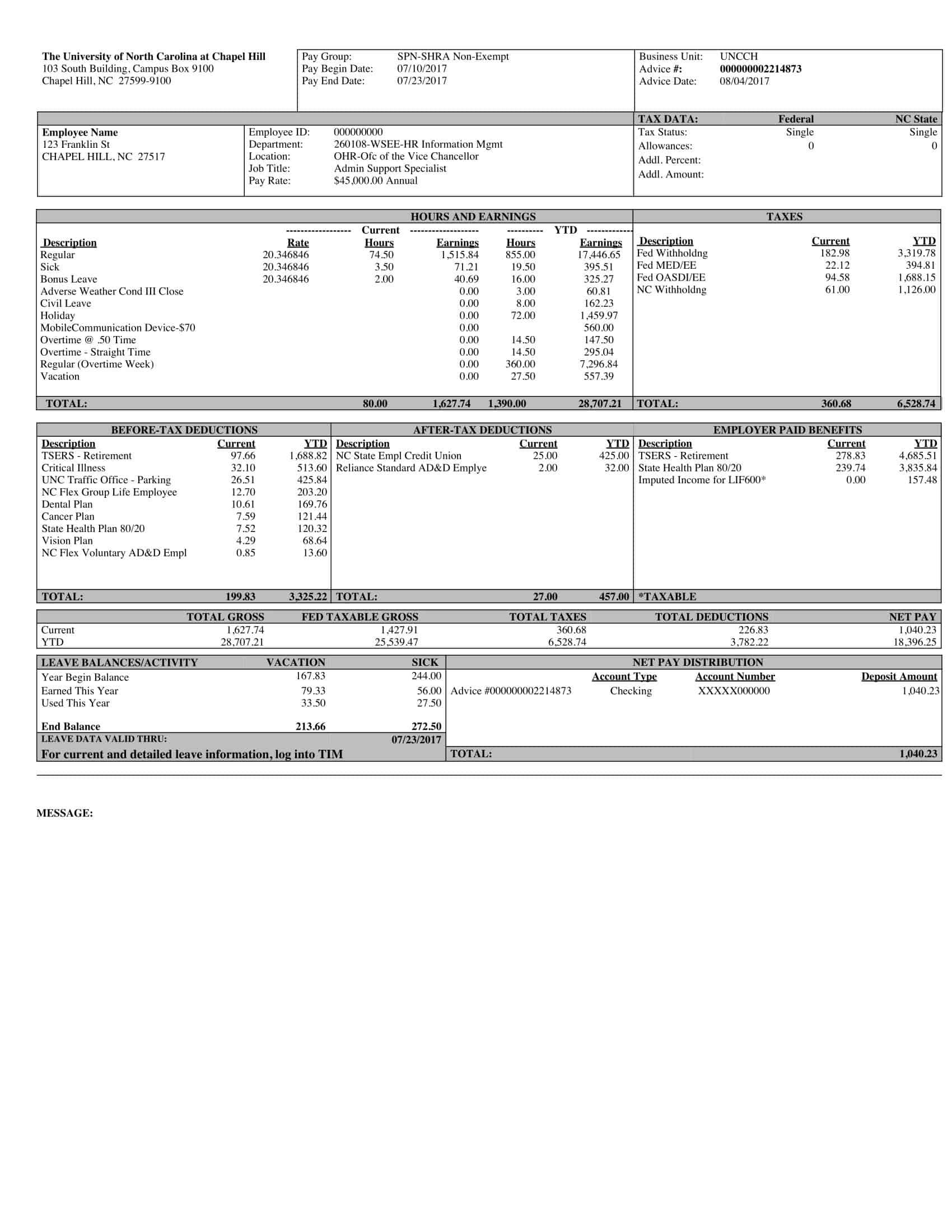 Pay Stub Template in Word Pay Stub Template in Word