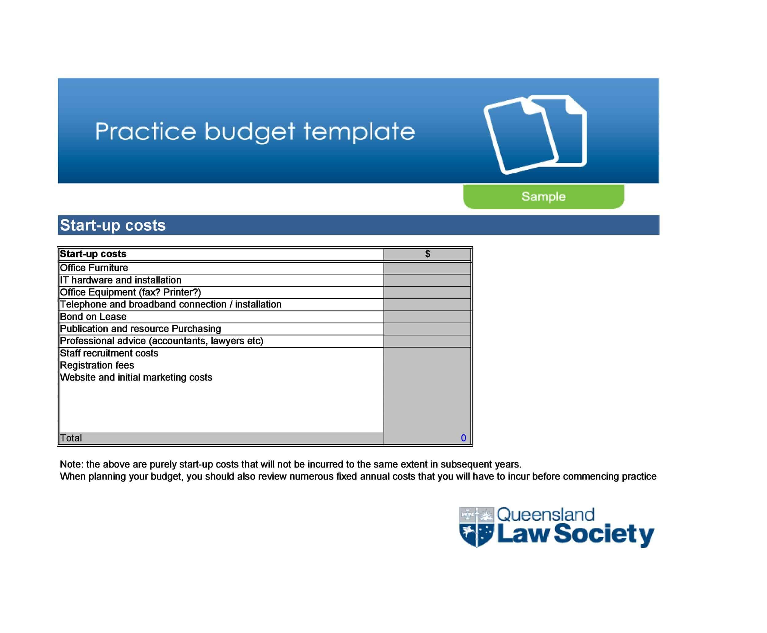 Startup Budget Editable Template Startup Budget Editable Template