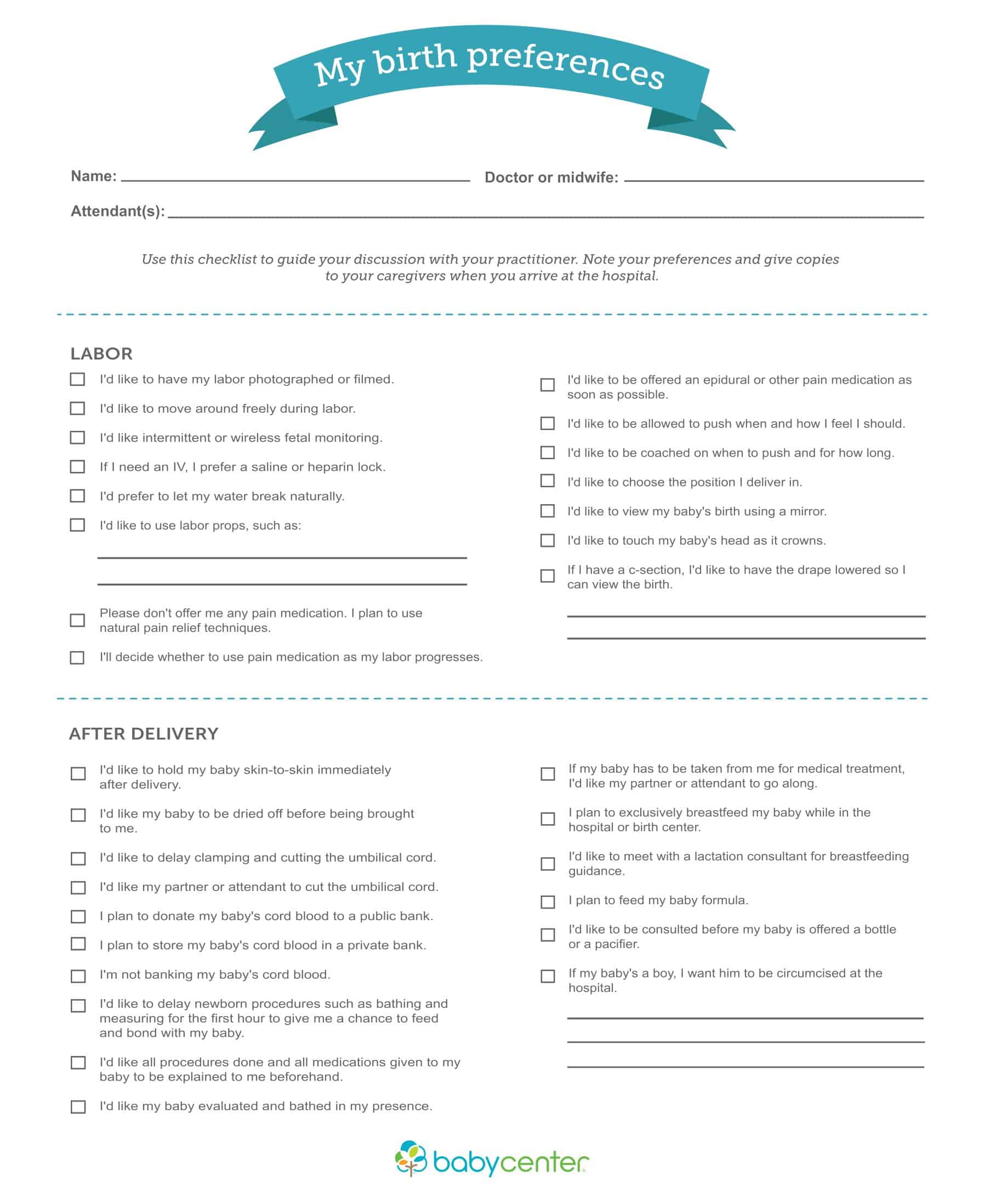birth plan template free pdf birth plan template free pdf