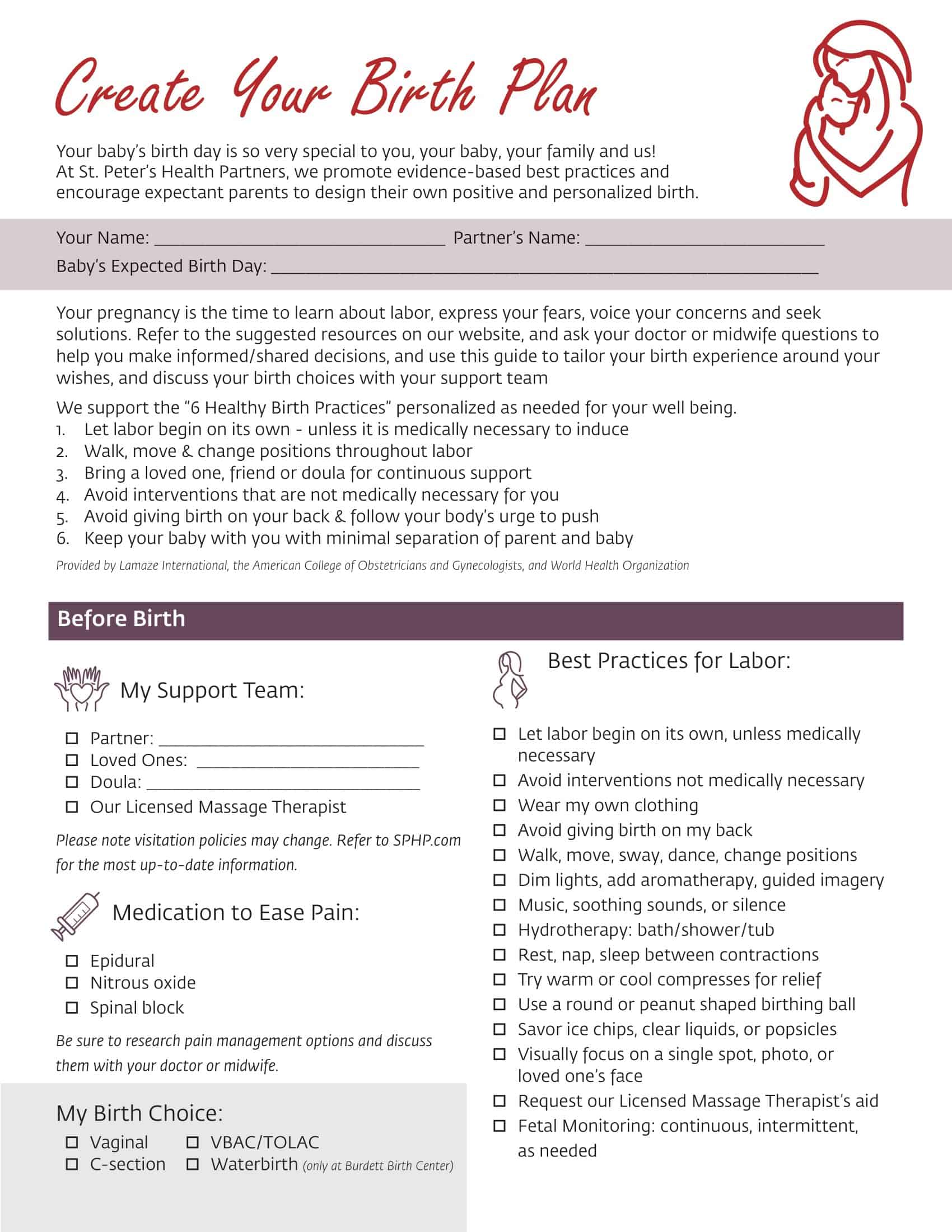birth plan template word document birth plan template word document