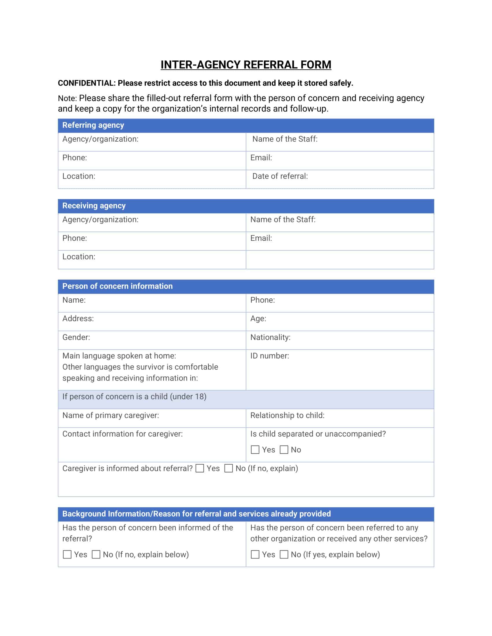 blank referral form template blank referral form template