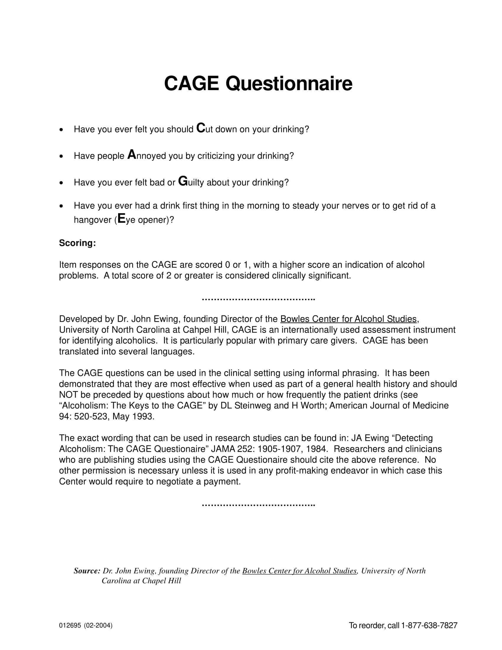 cage aid questionnaire cage aid questionnaire