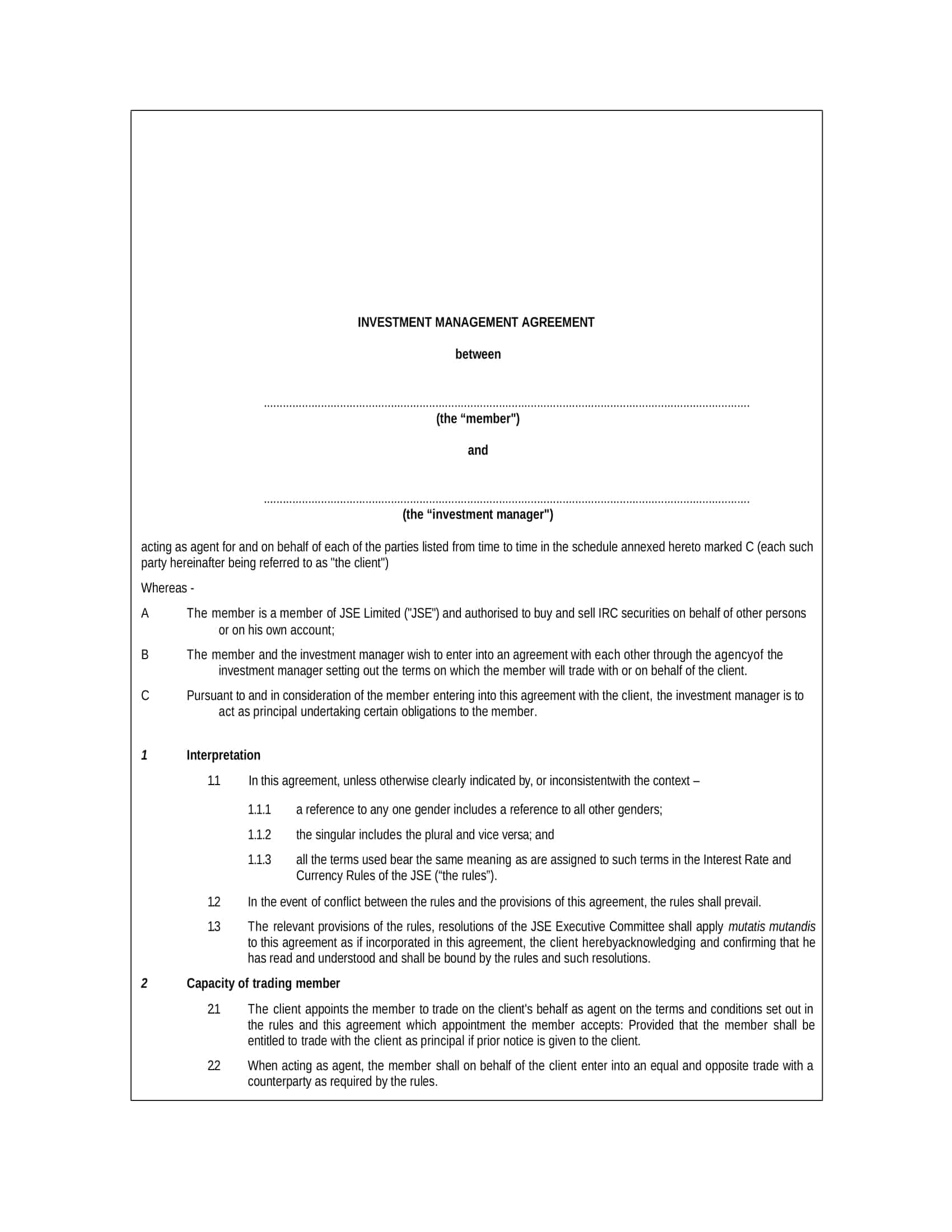 capital investment contract capital investment contract