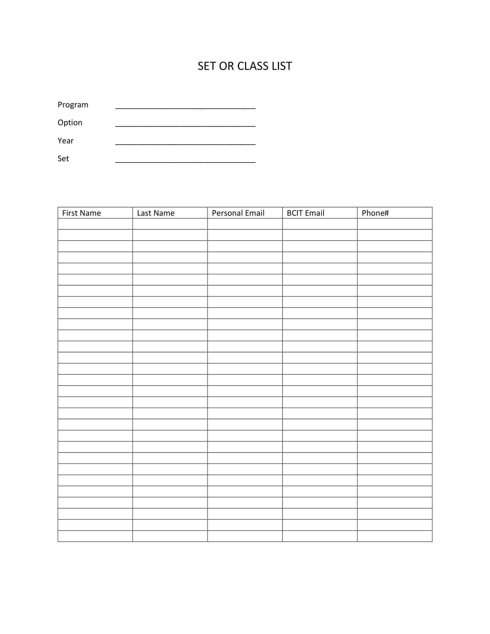 class roster template excel class roster template excel