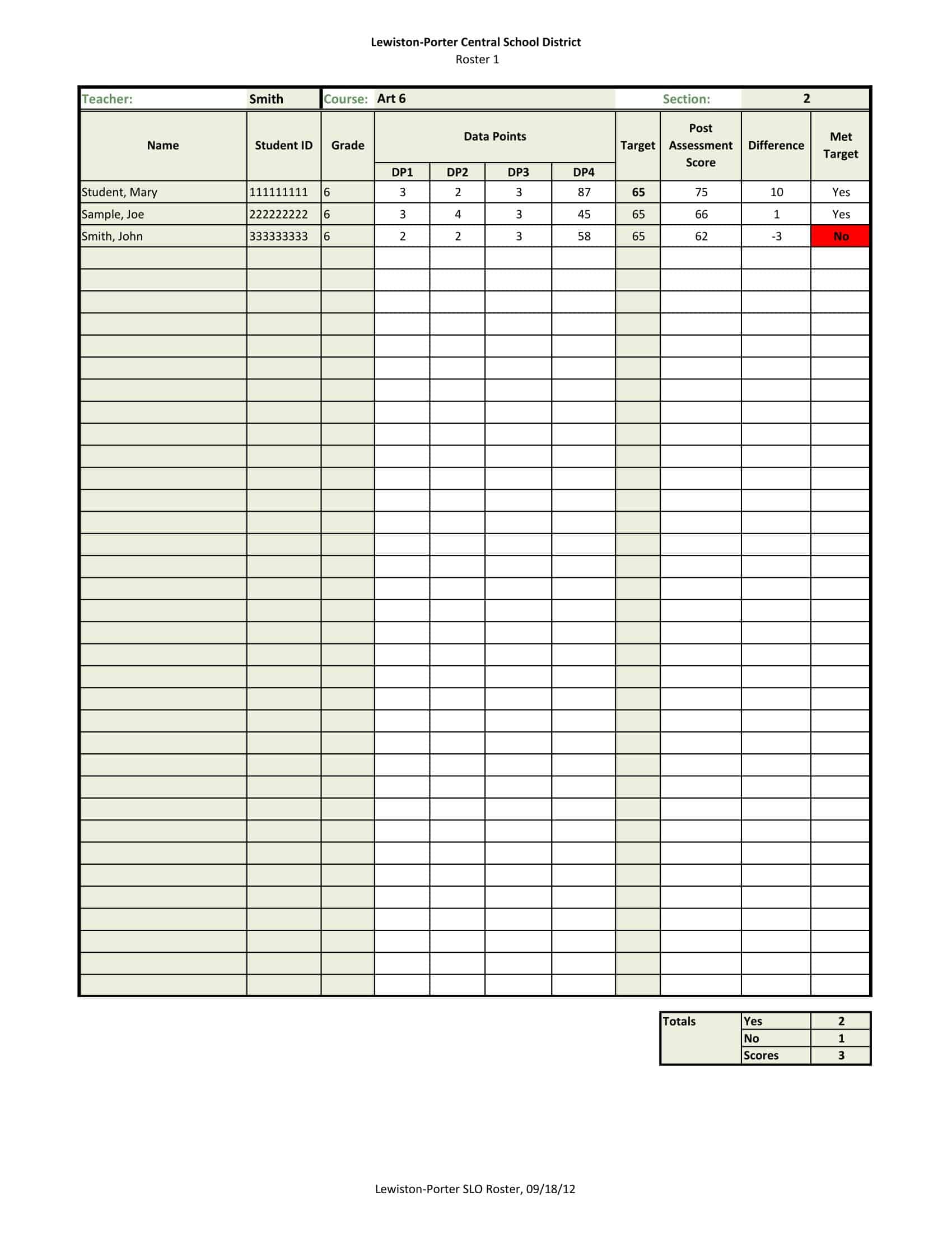 class roster templates class roster templates