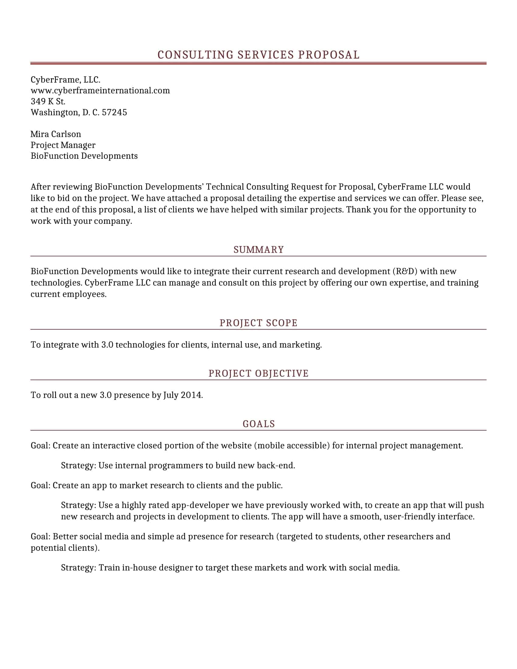 consulting services proposal template consulting services proposal template