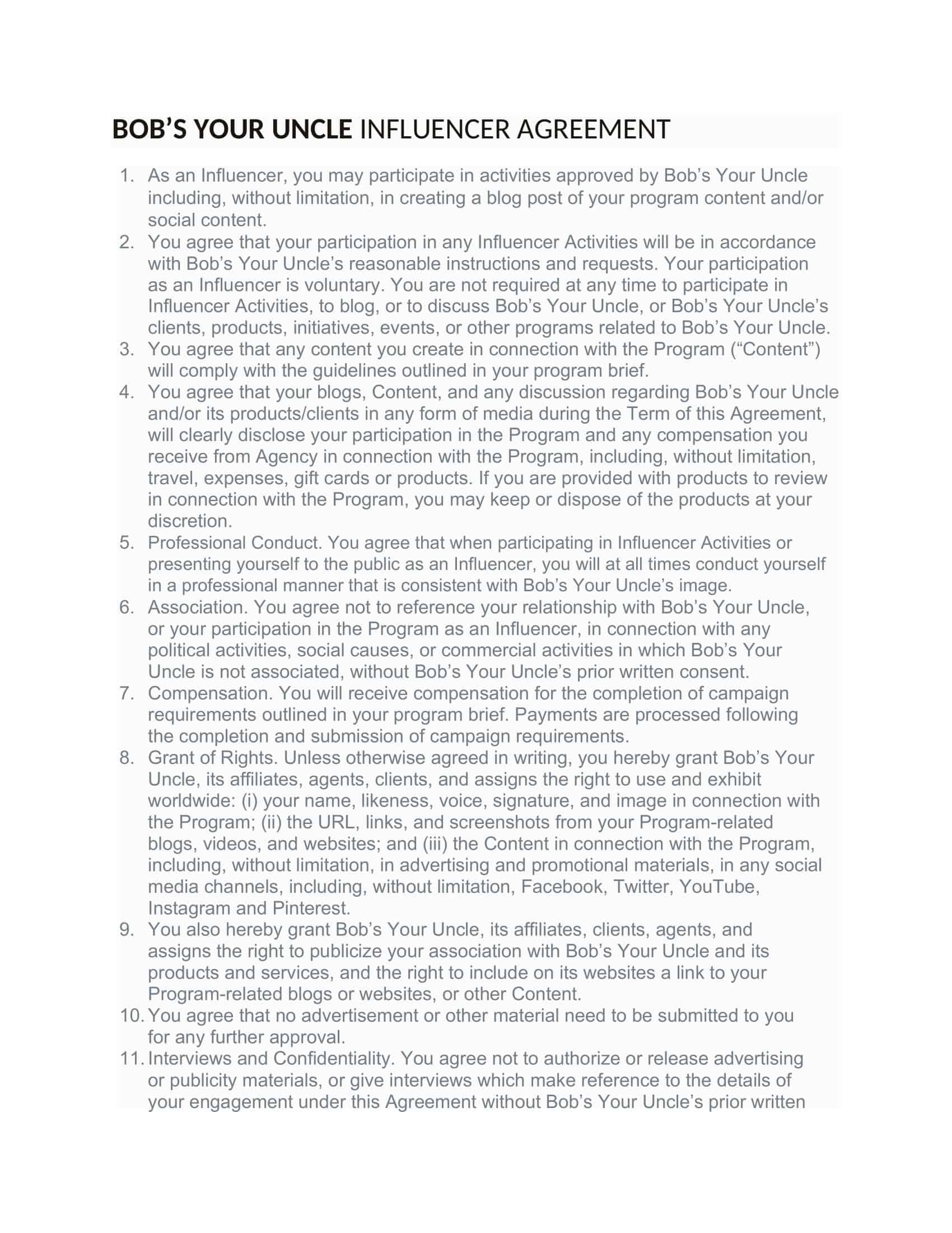 contract influencer contract influencer