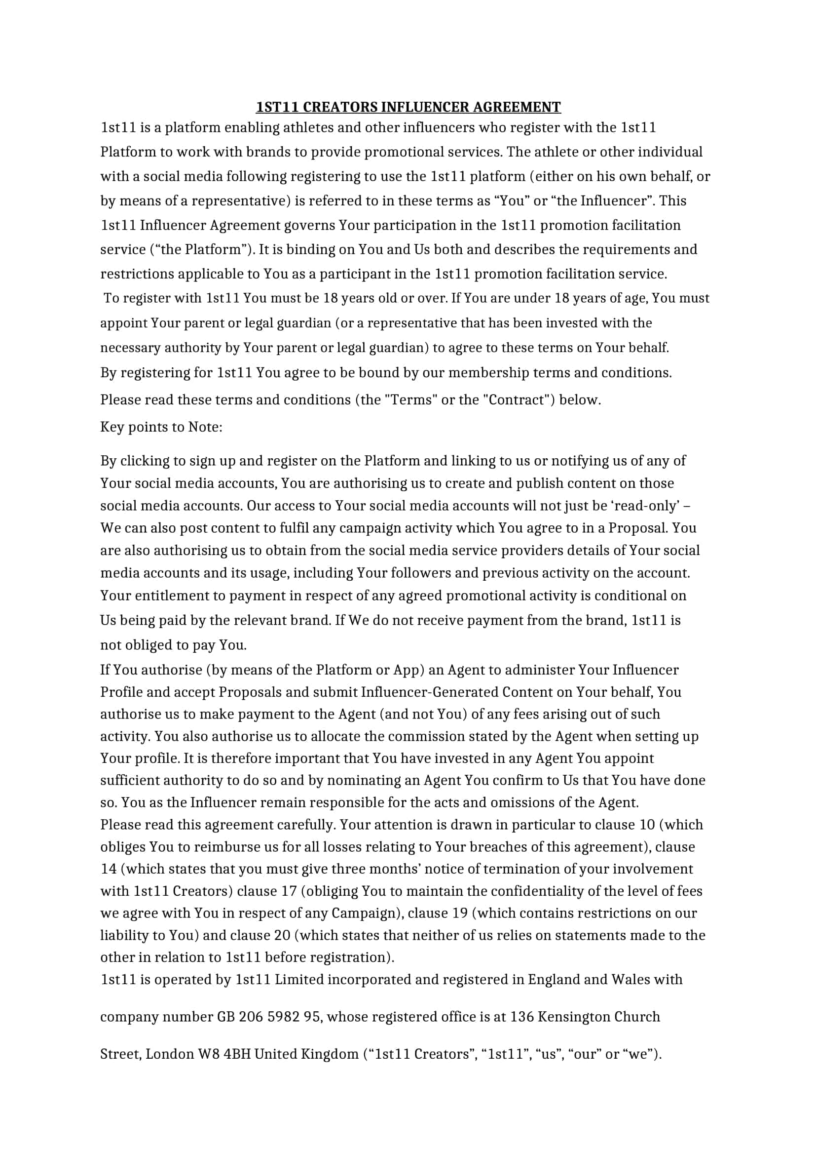 contract template for influencers contract template for influencers