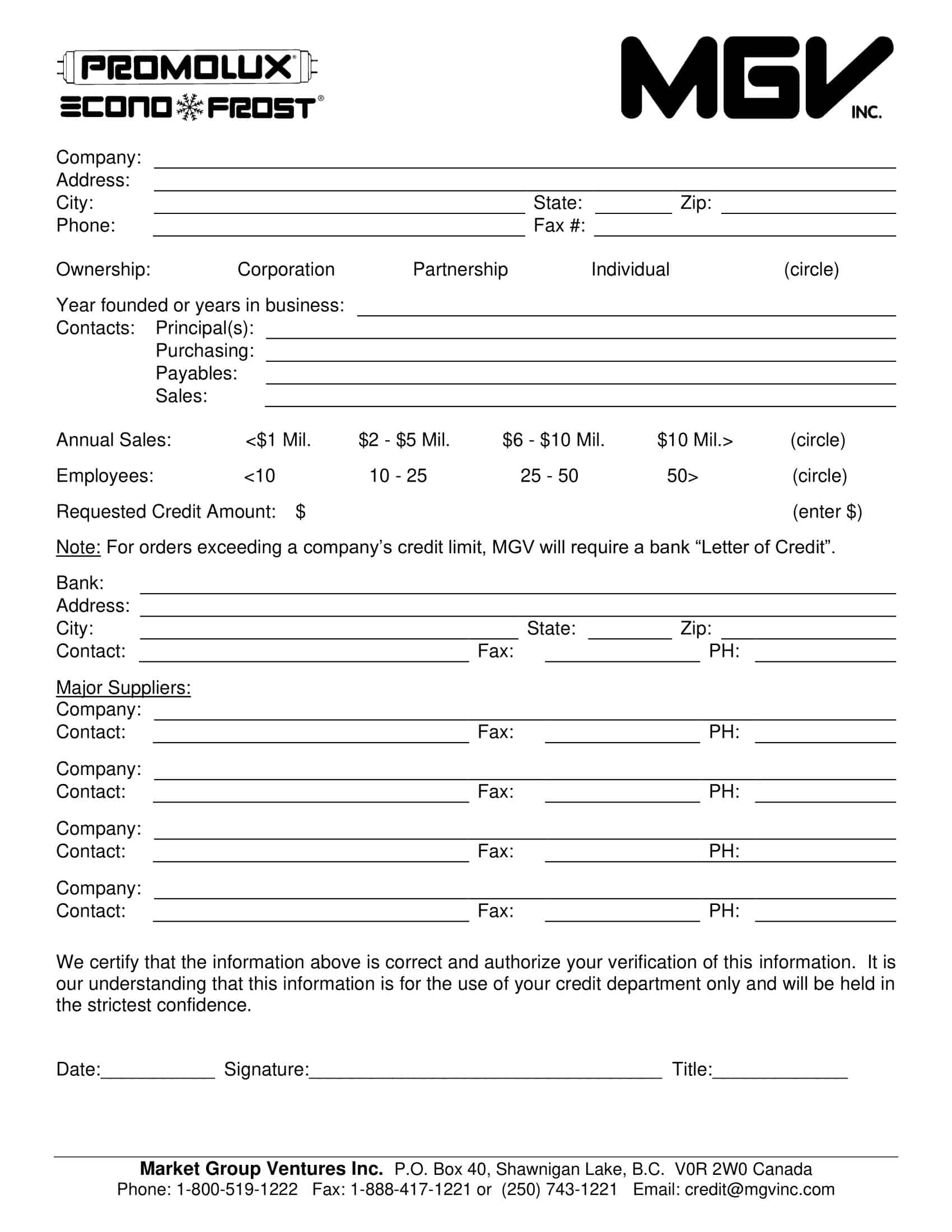 corporate credit application form corporate credit application form