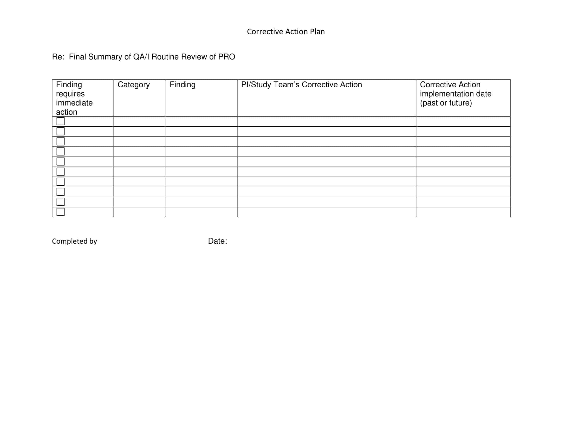 corrective action plan food safety corrective action plan food safety