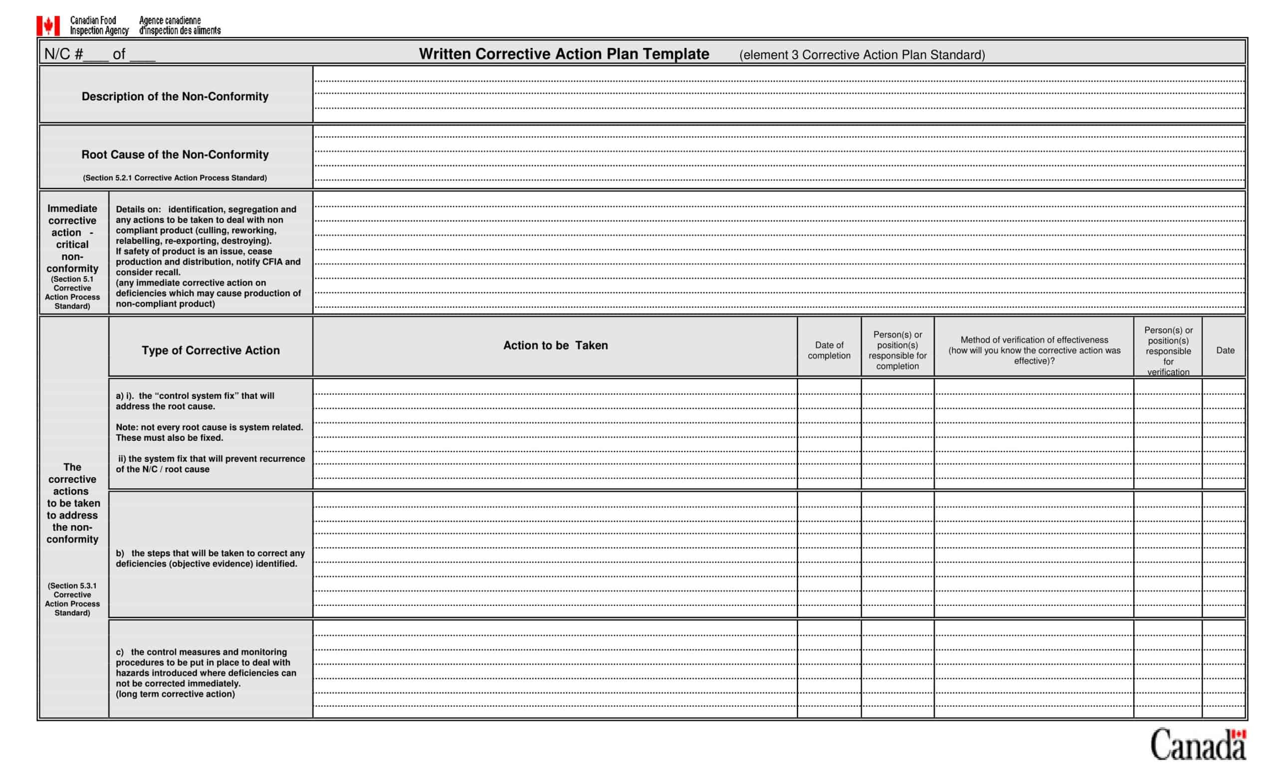 corrective action plan report corrective action plan report