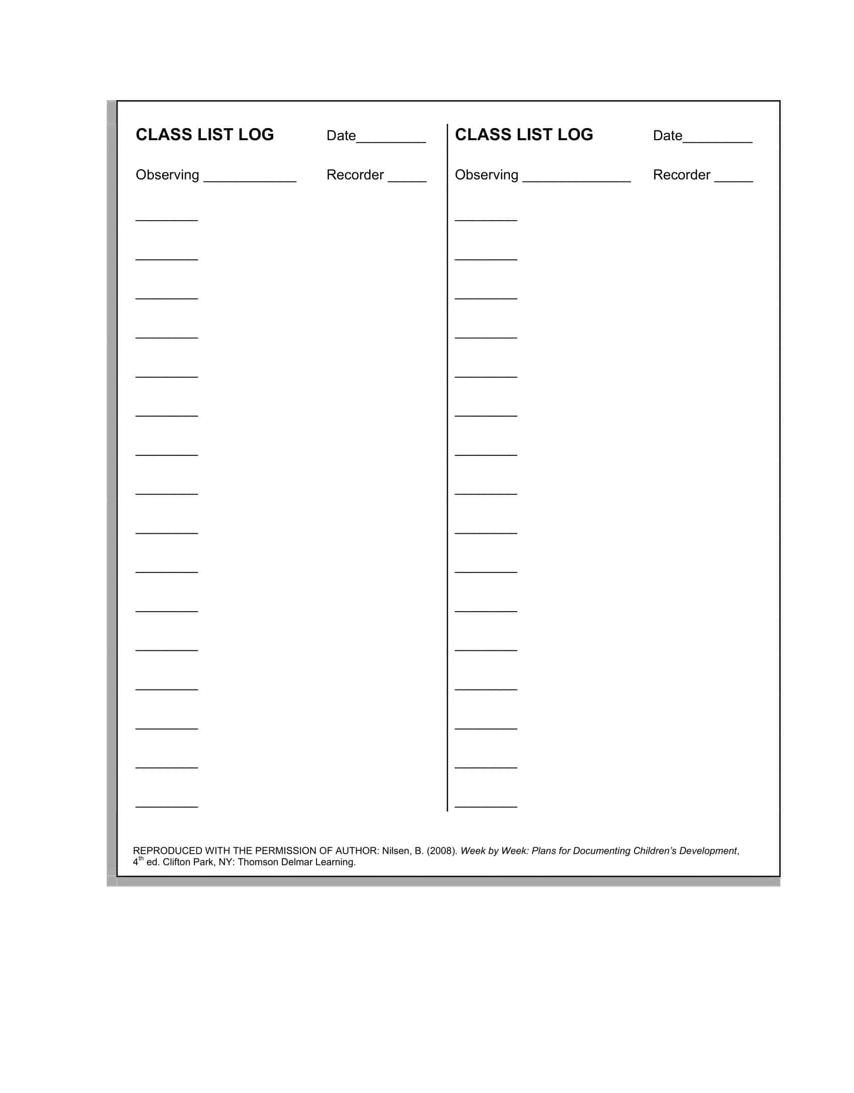 elementary class roster template elementary class roster template