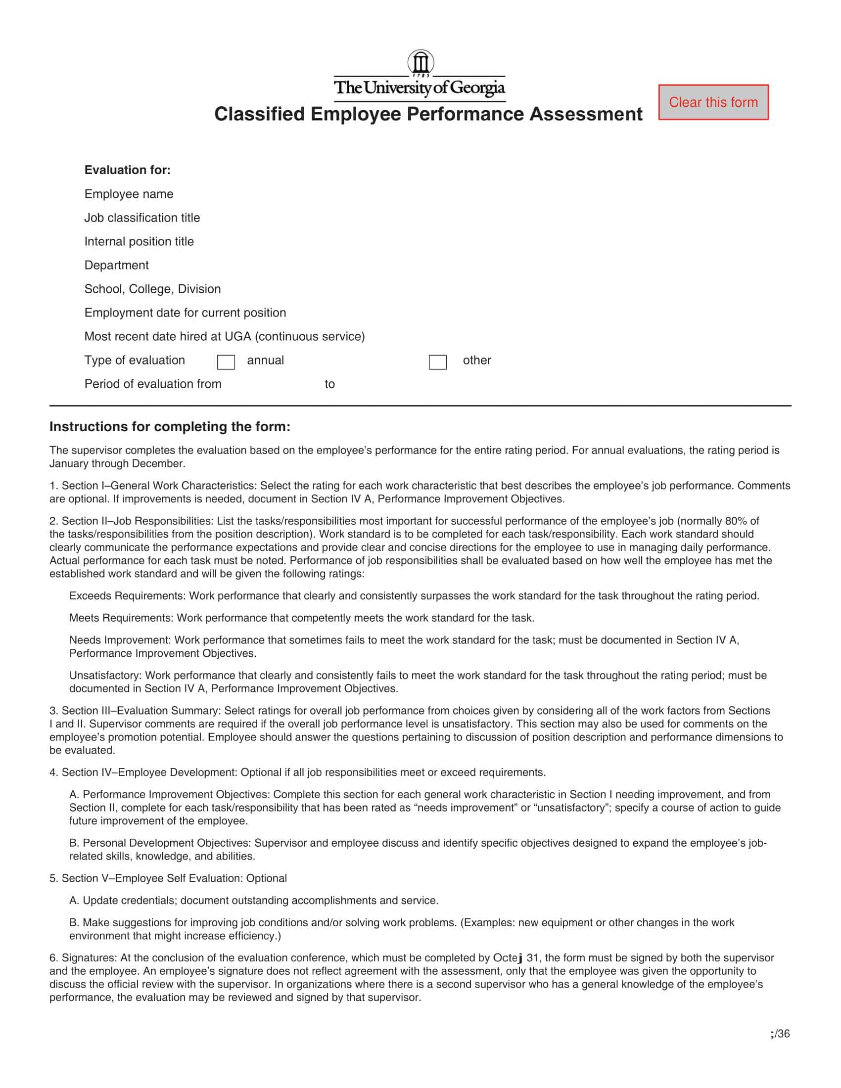 employee evaluation forms free employee evaluation forms free