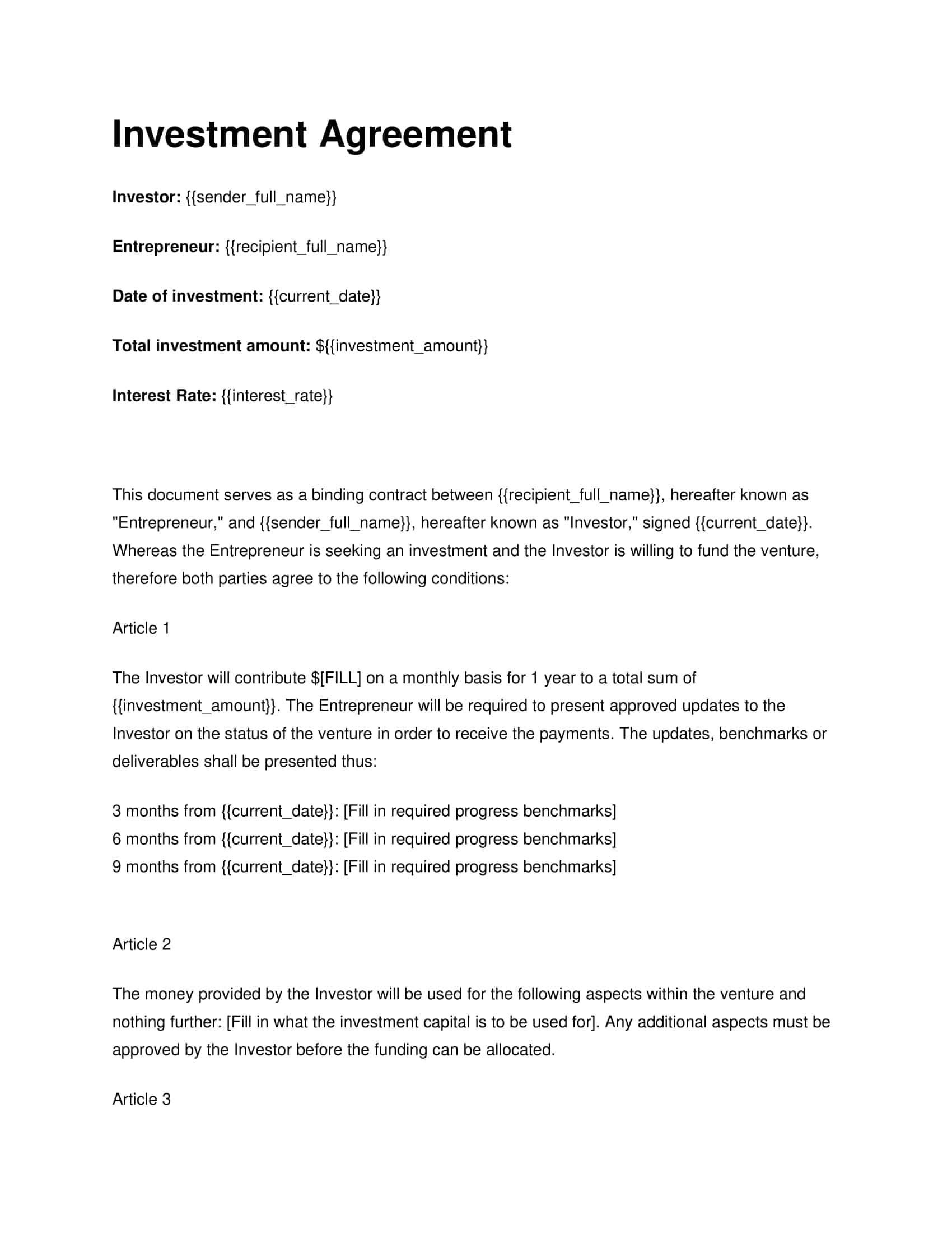 equity investment contract equity investment contract