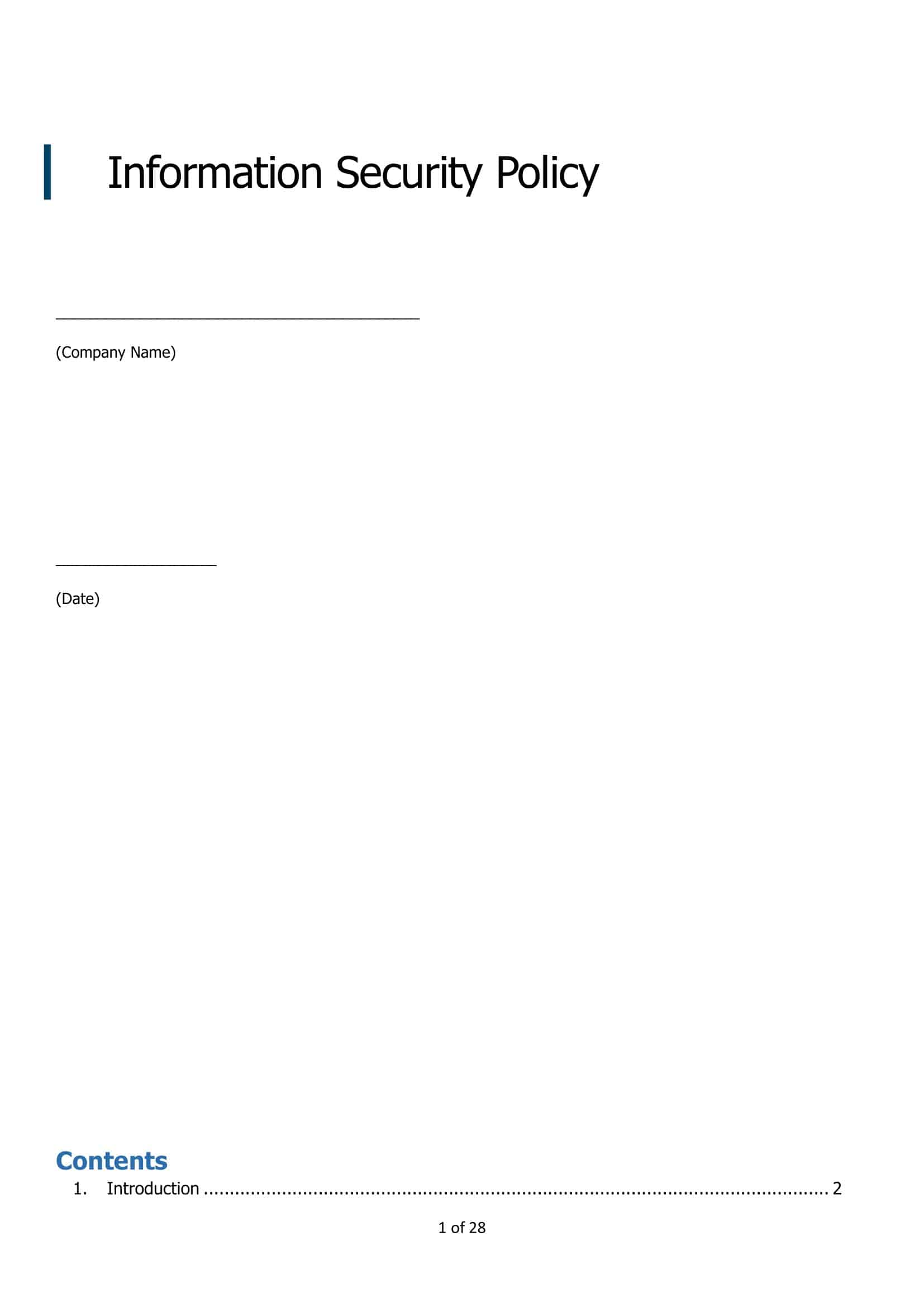 example security policy template example security policy template