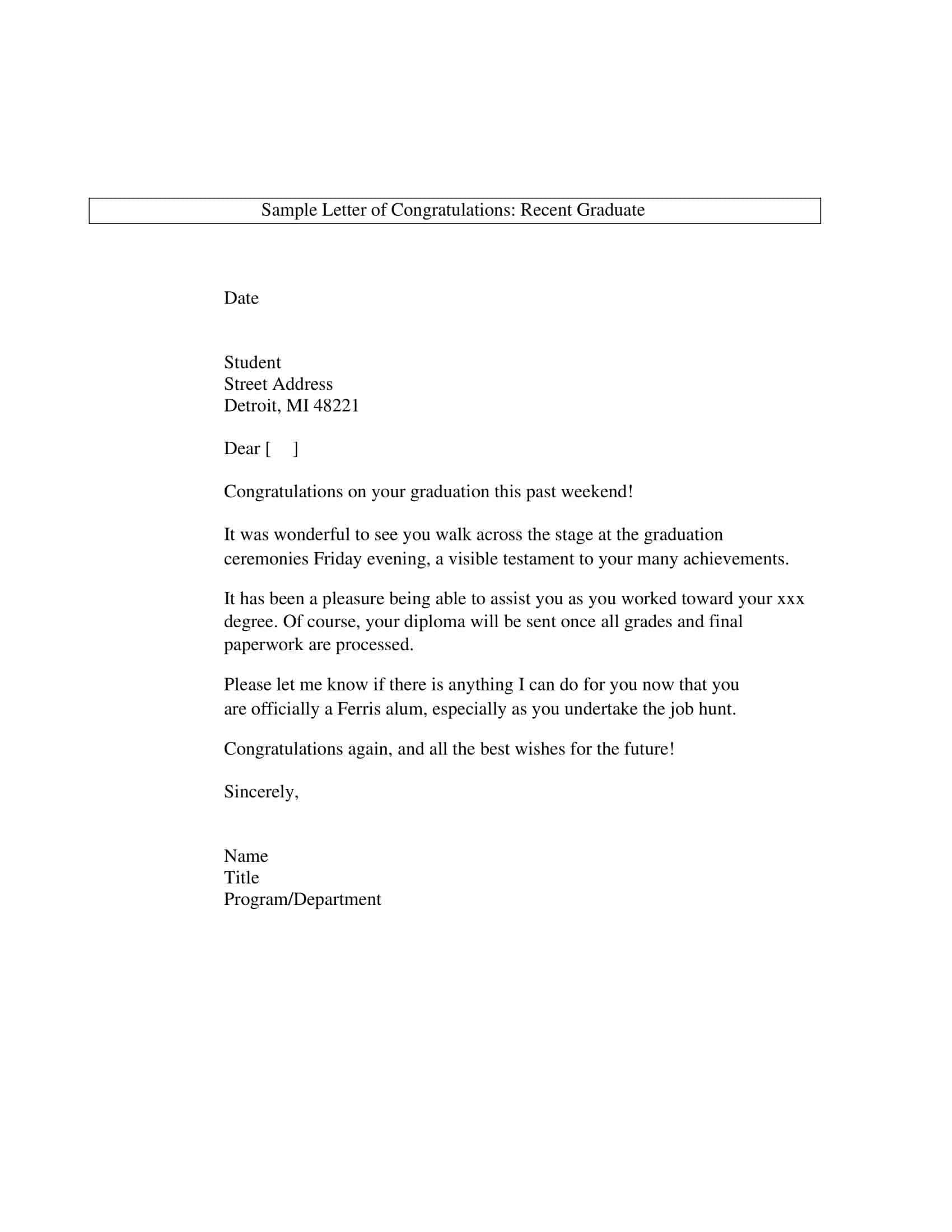 free Congratulations letter Word free Congratulations letter Word