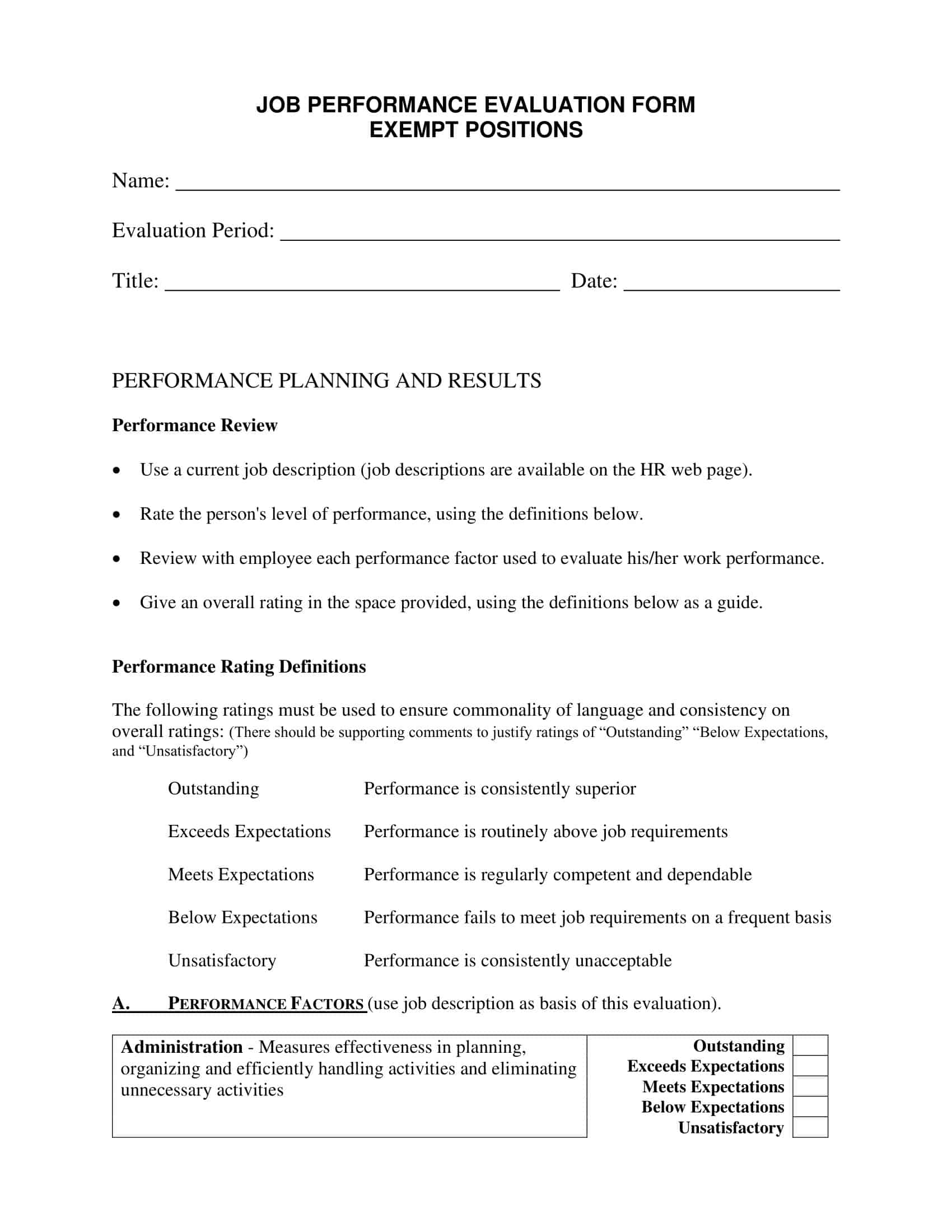 free employee evaluation forms free employee evaluation forms