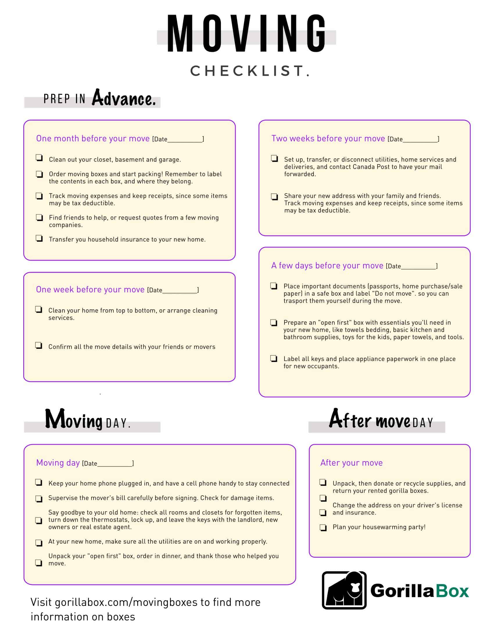 free moving checklist free moving checklist