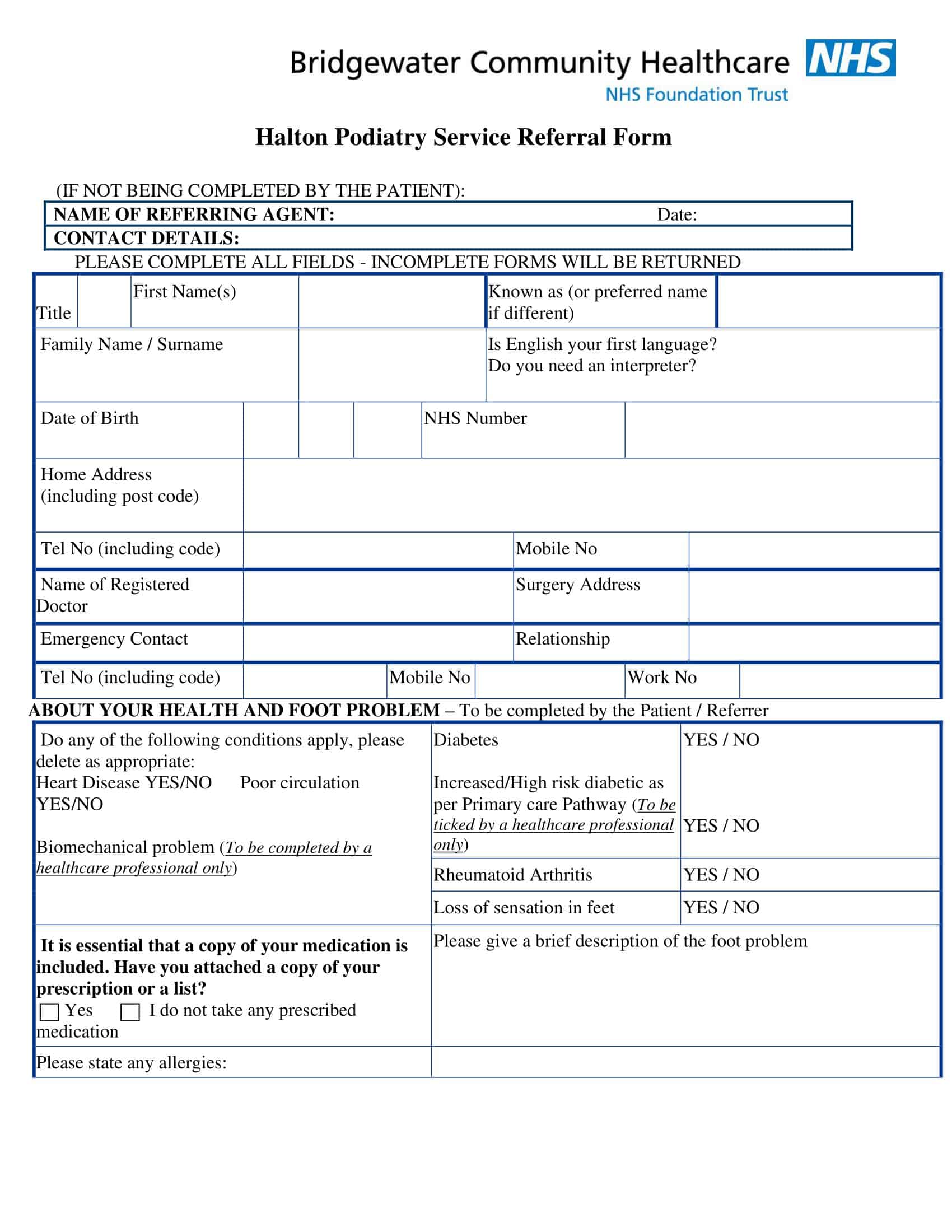 free referral form templates free referral form templates