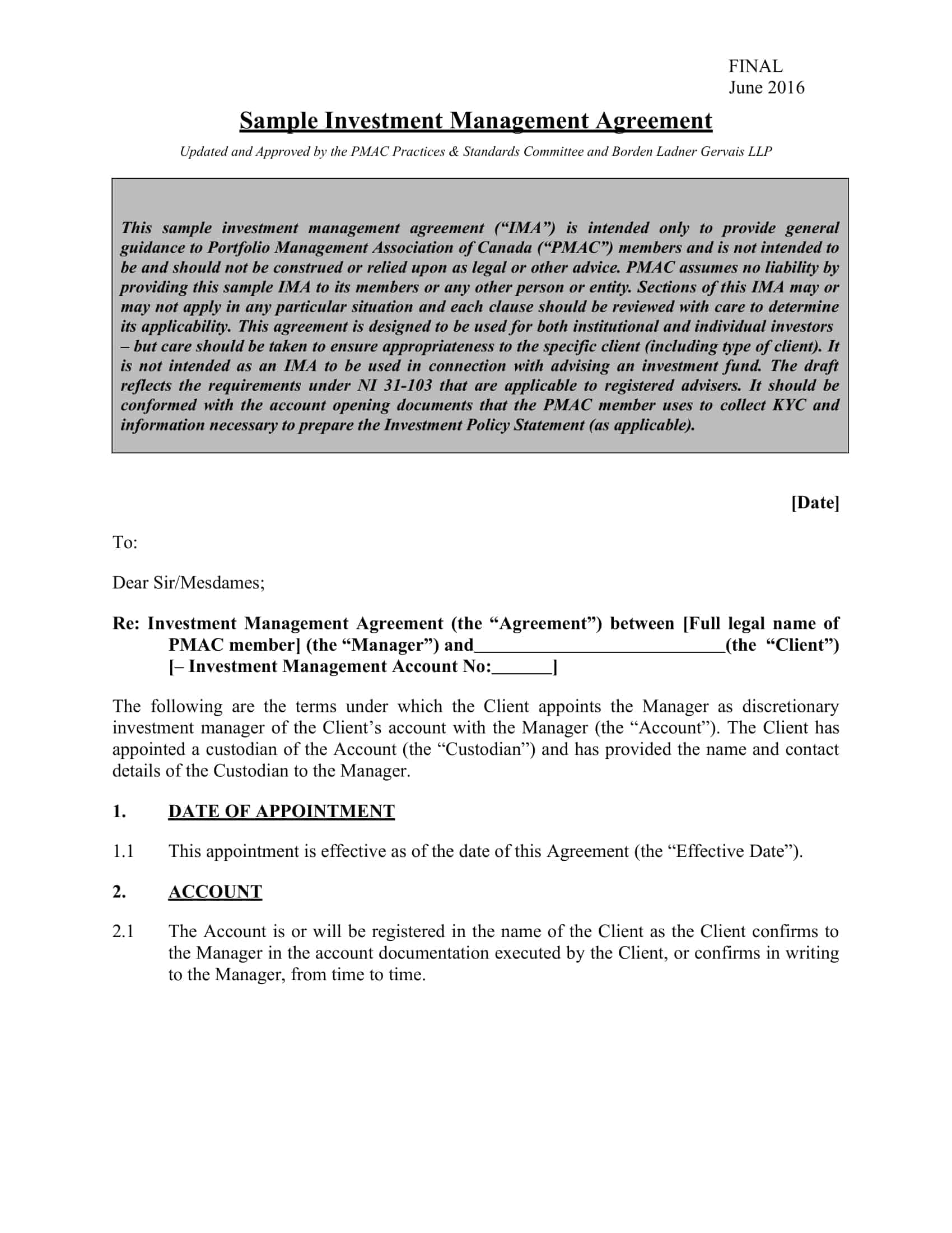 general investment contract general investment contract