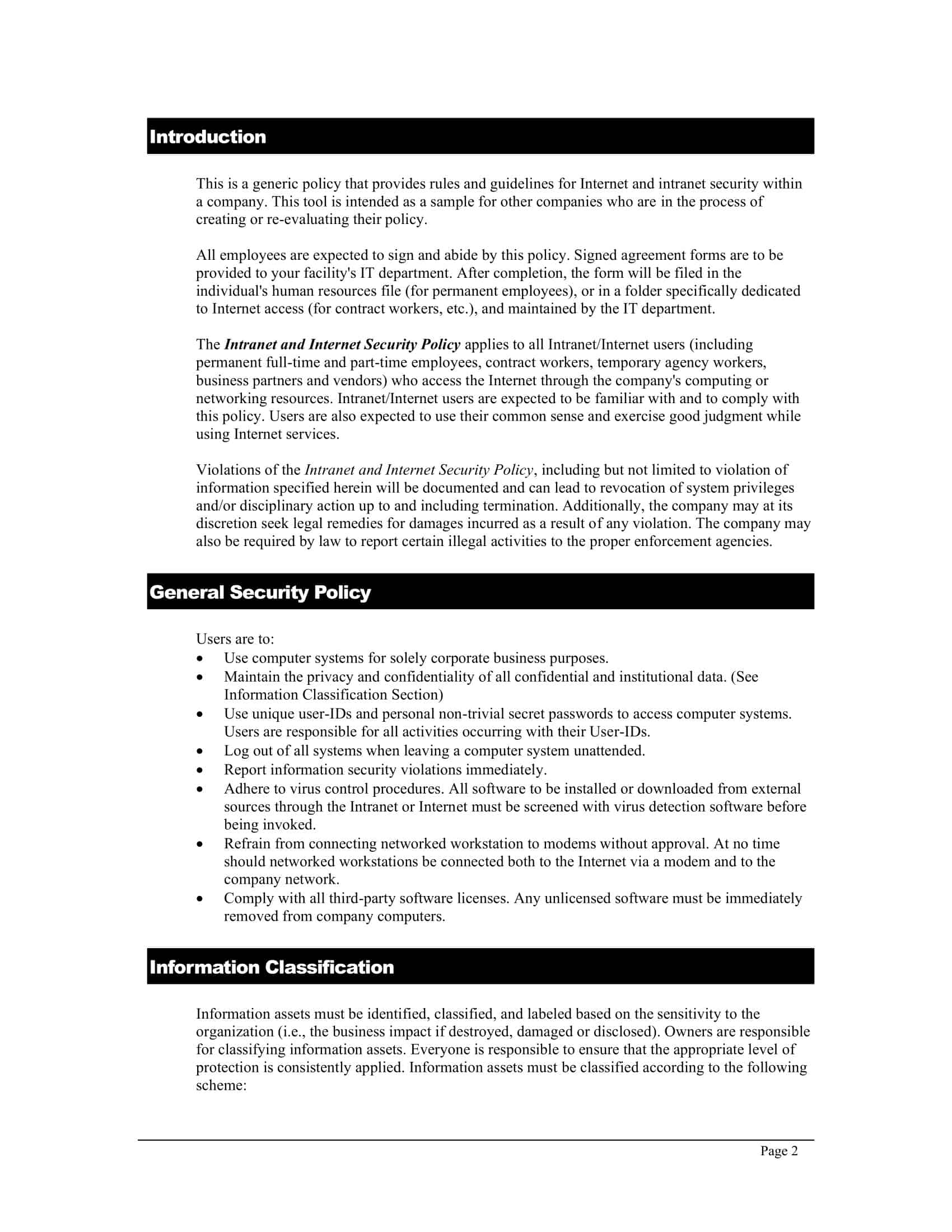 general security policy template general security policy template