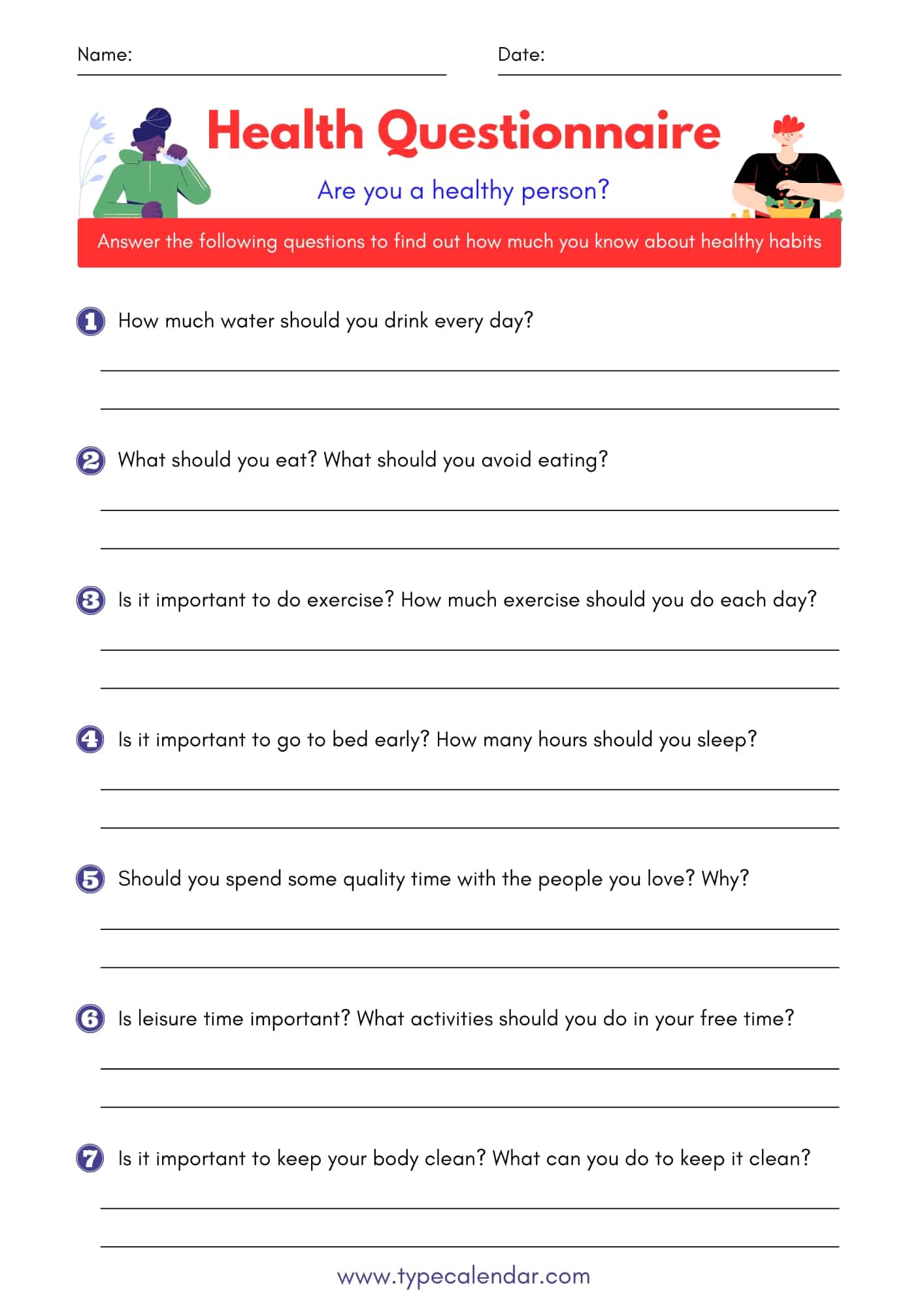 health questionnaire health questionnaire