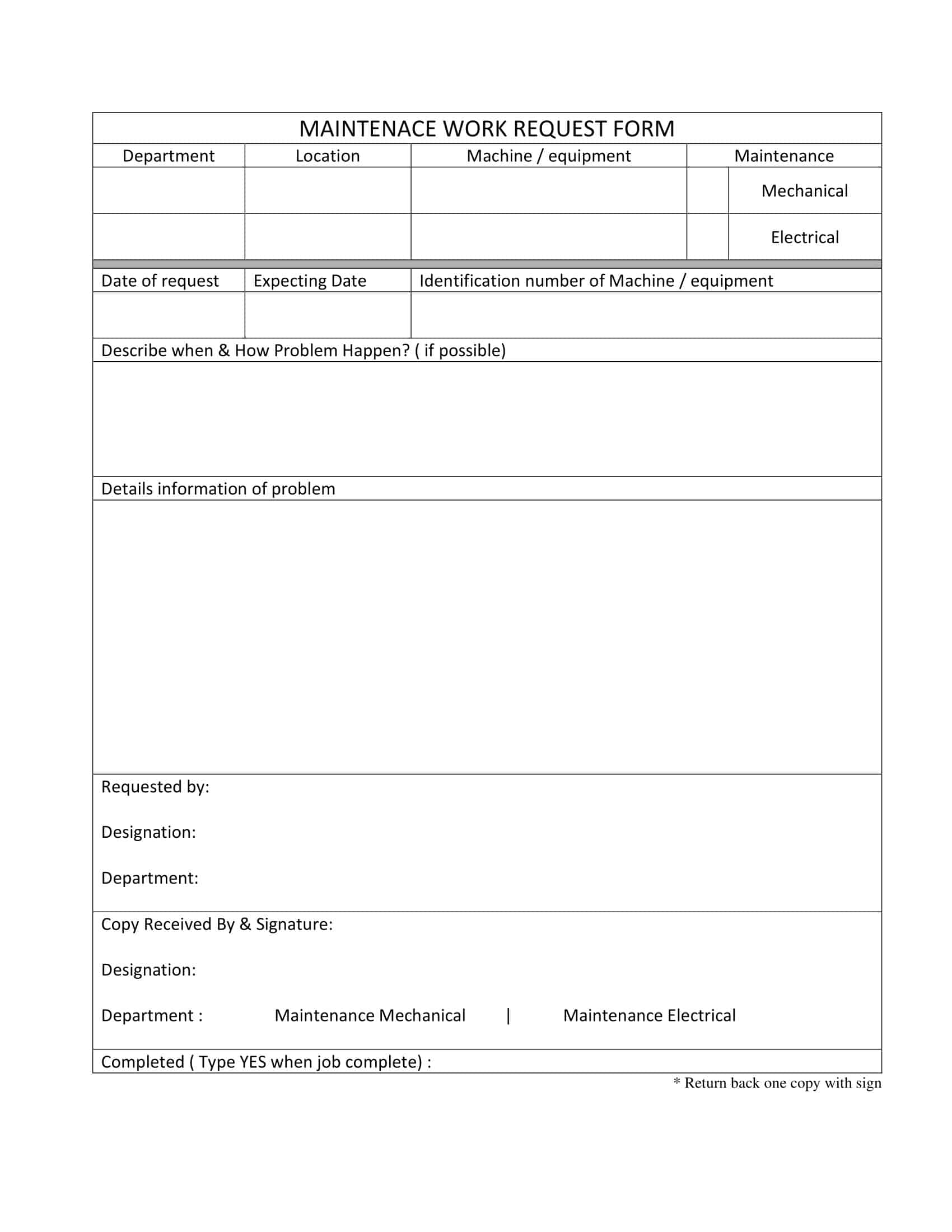 housing maintenance request form housing maintenance request form