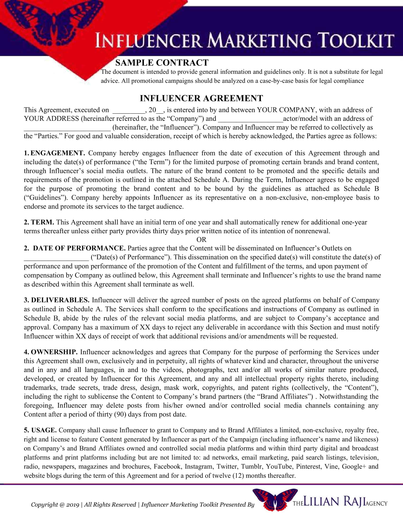 influencer contract influencer contract