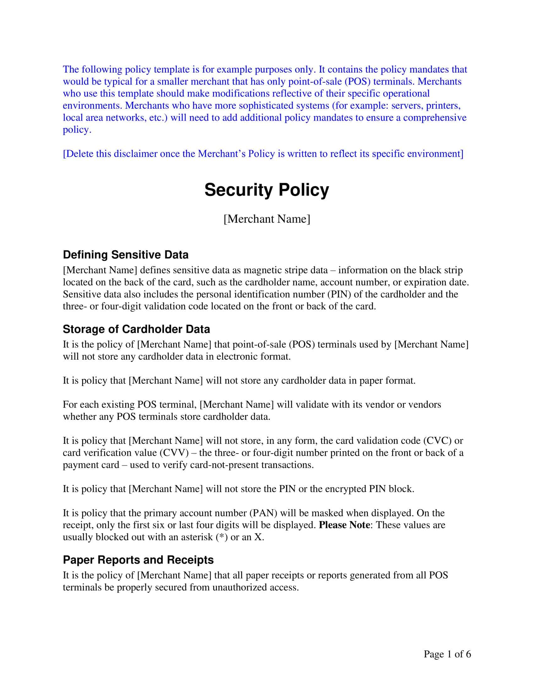 information security policy document template information security policy document template
