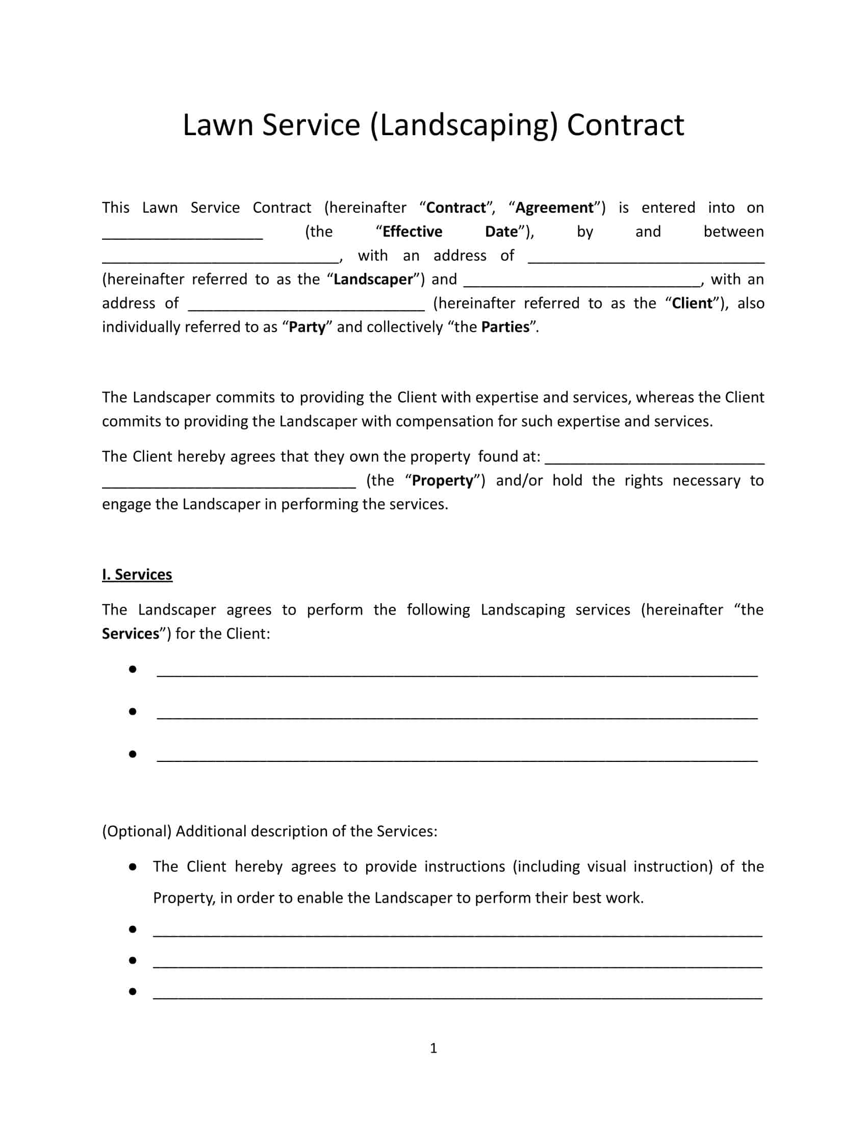 landscape contract landscape contract