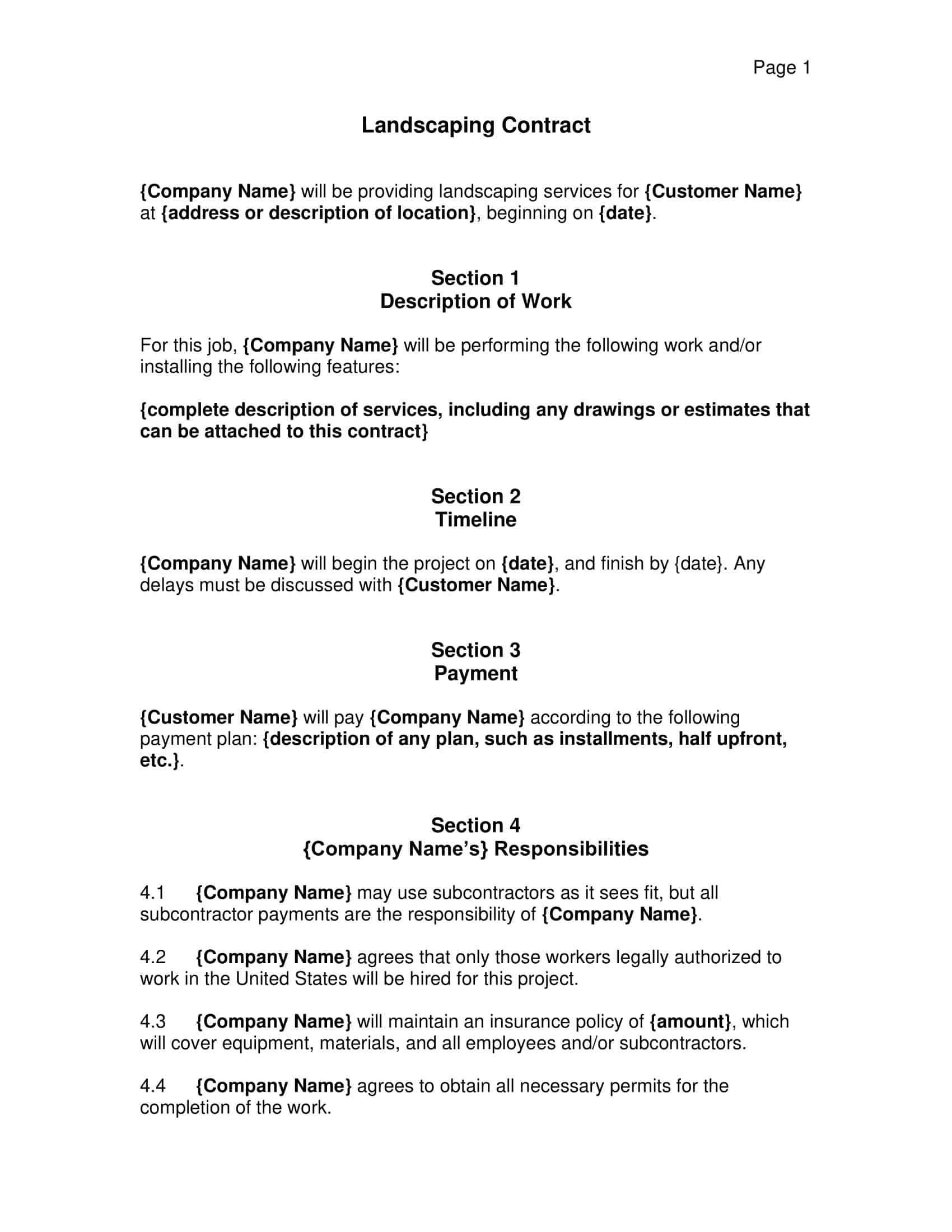 landscape design contract landscape design contract