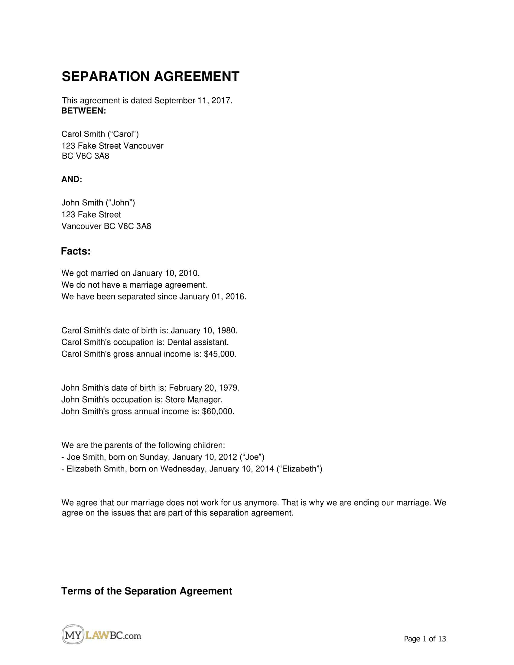 legal separation agreements legal separation agreements
