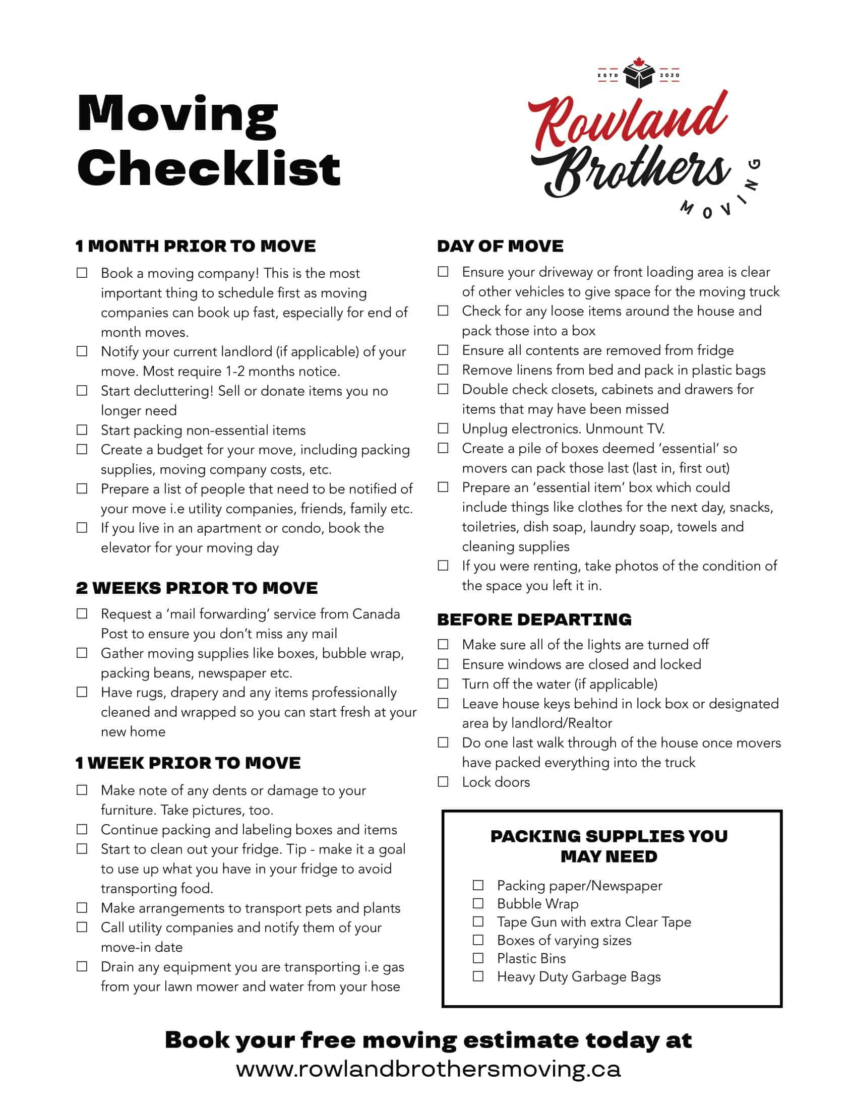 printable moving checklist pdf printable moving checklist pdf