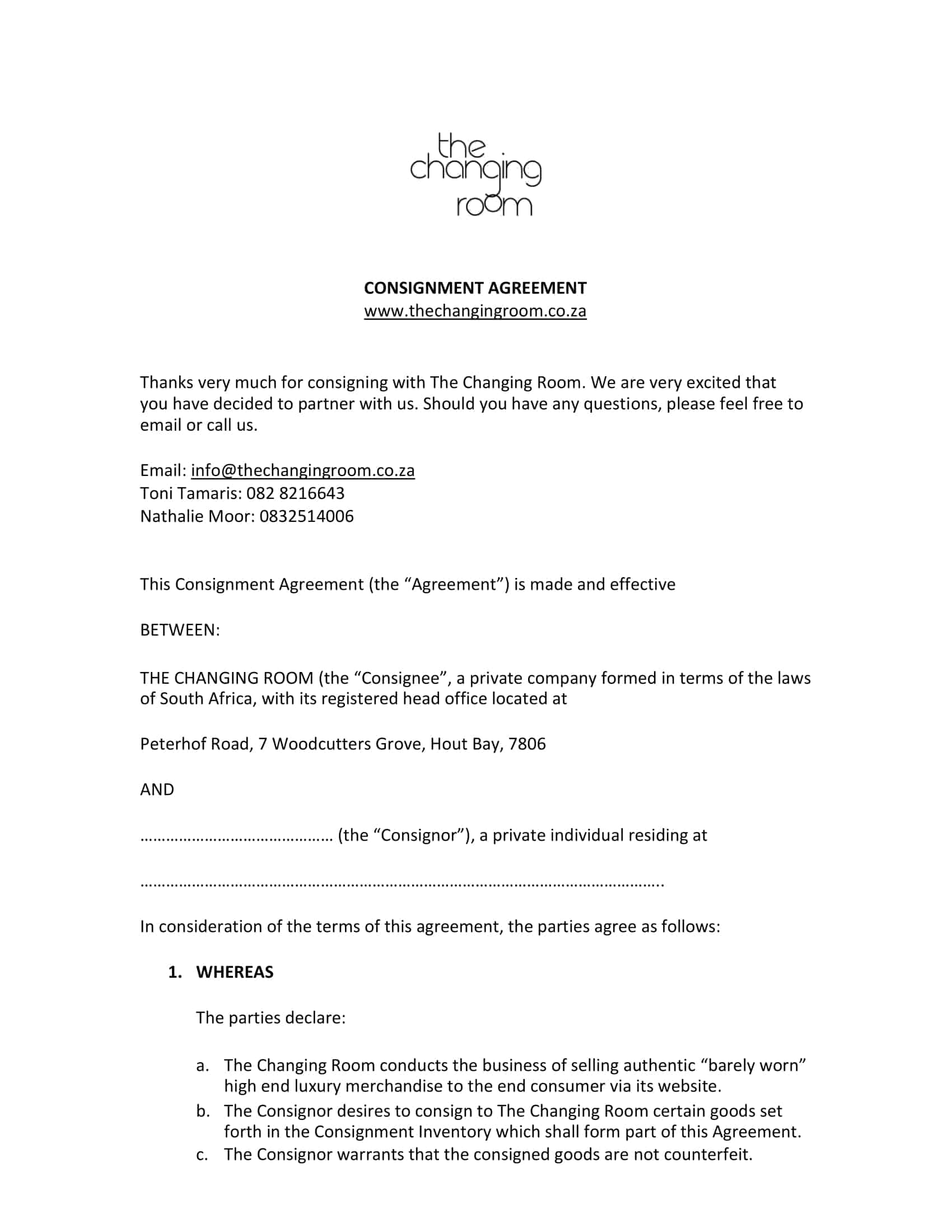 printable simple consignment agreement pdf printable simple consignment agreement pdf