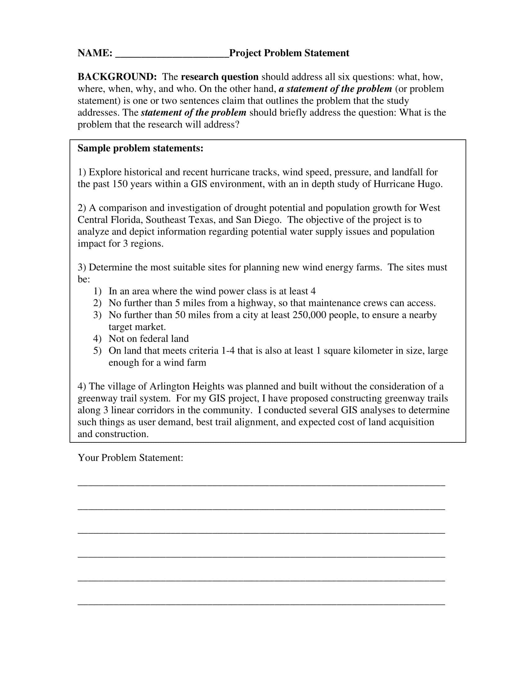 problem statement definition problem statement definition