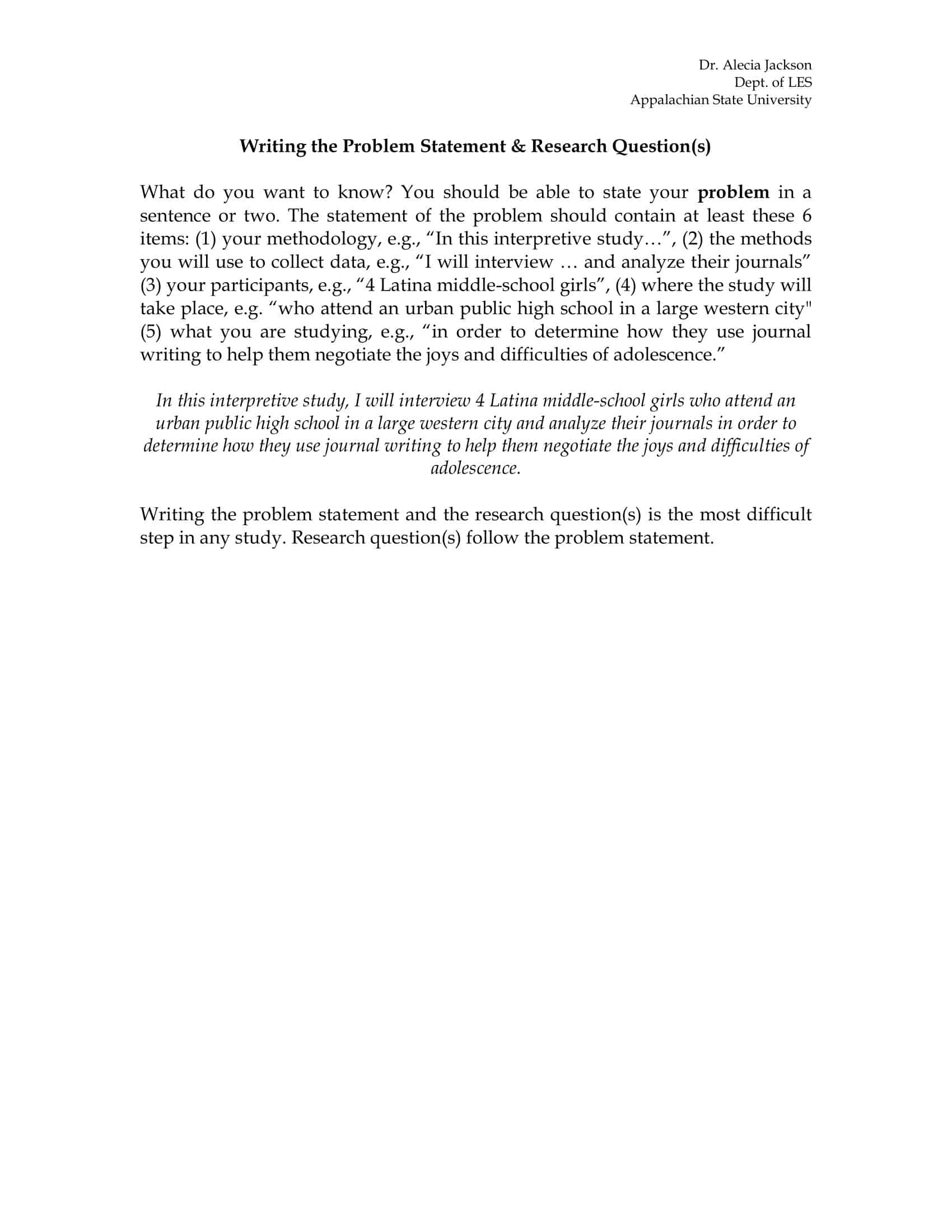 problem statements examples problem statements examples