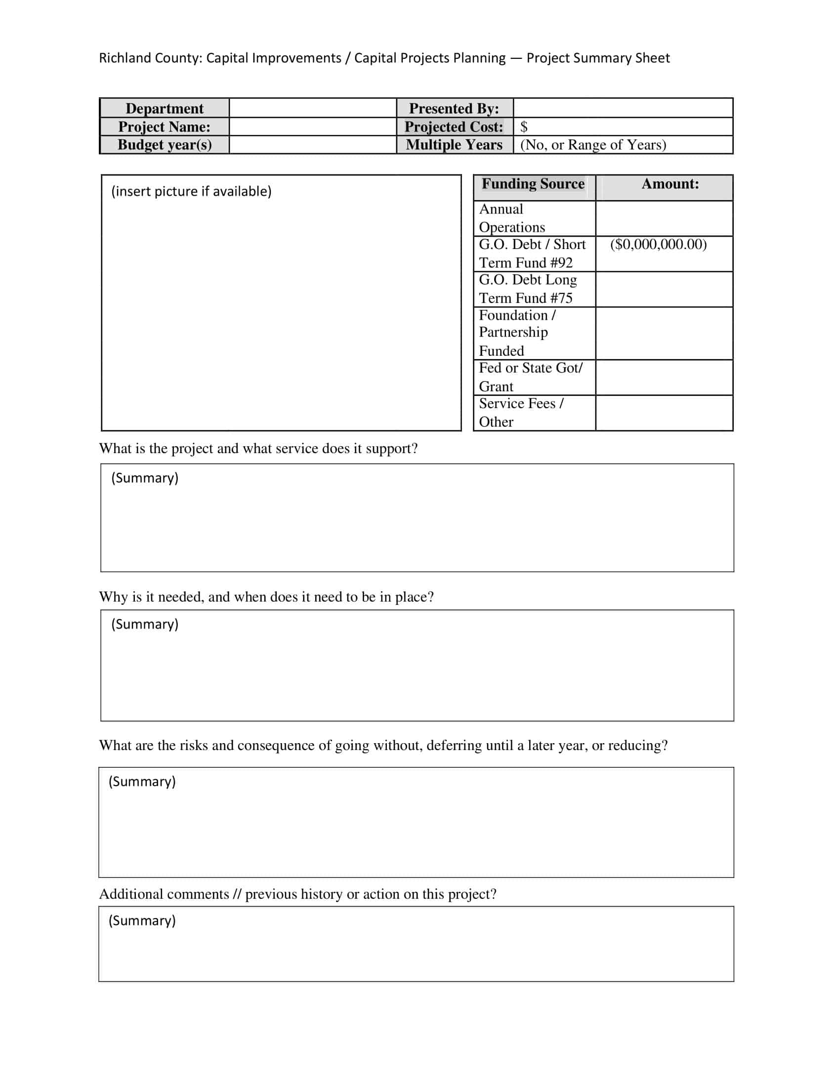 project summary report template project summary report template