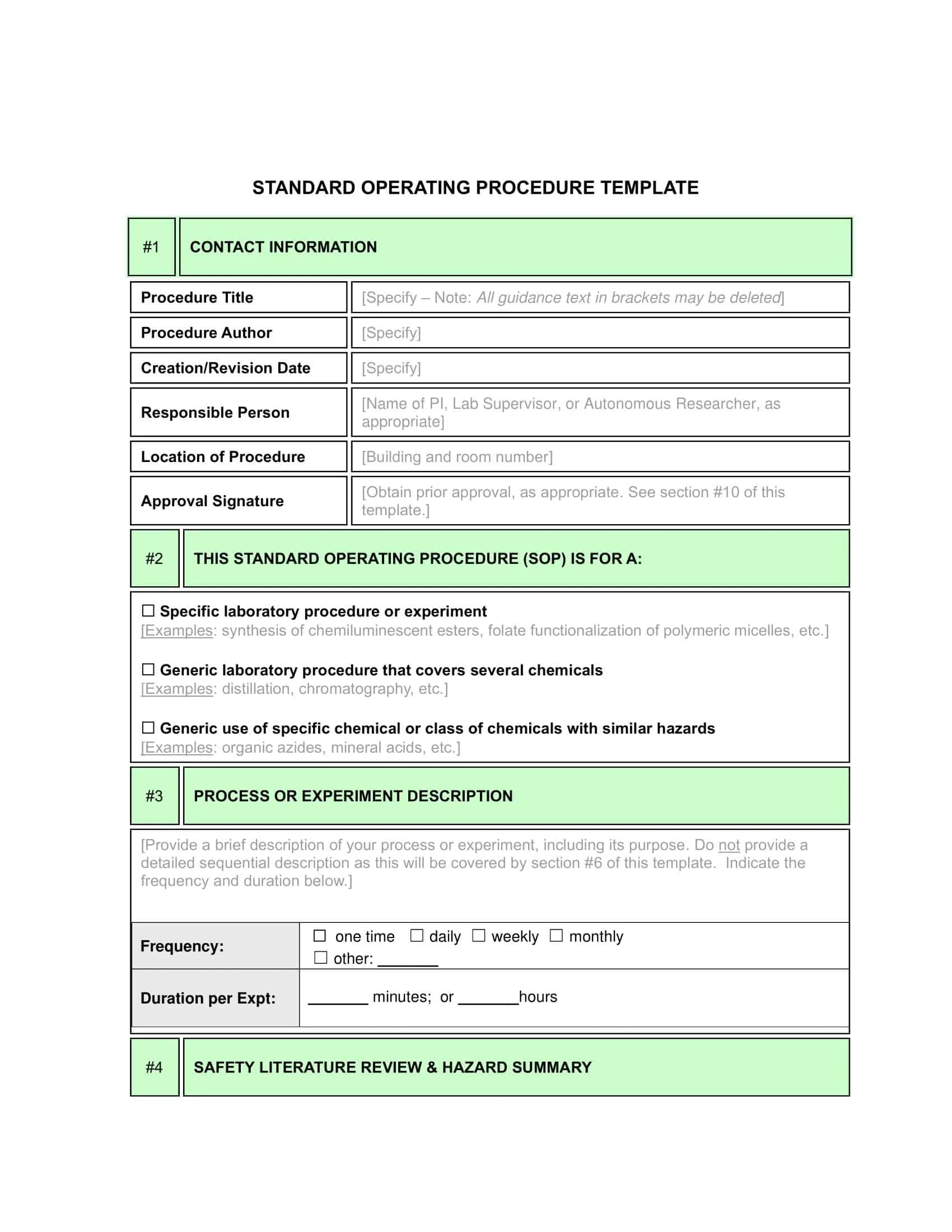 sop word template sop word template