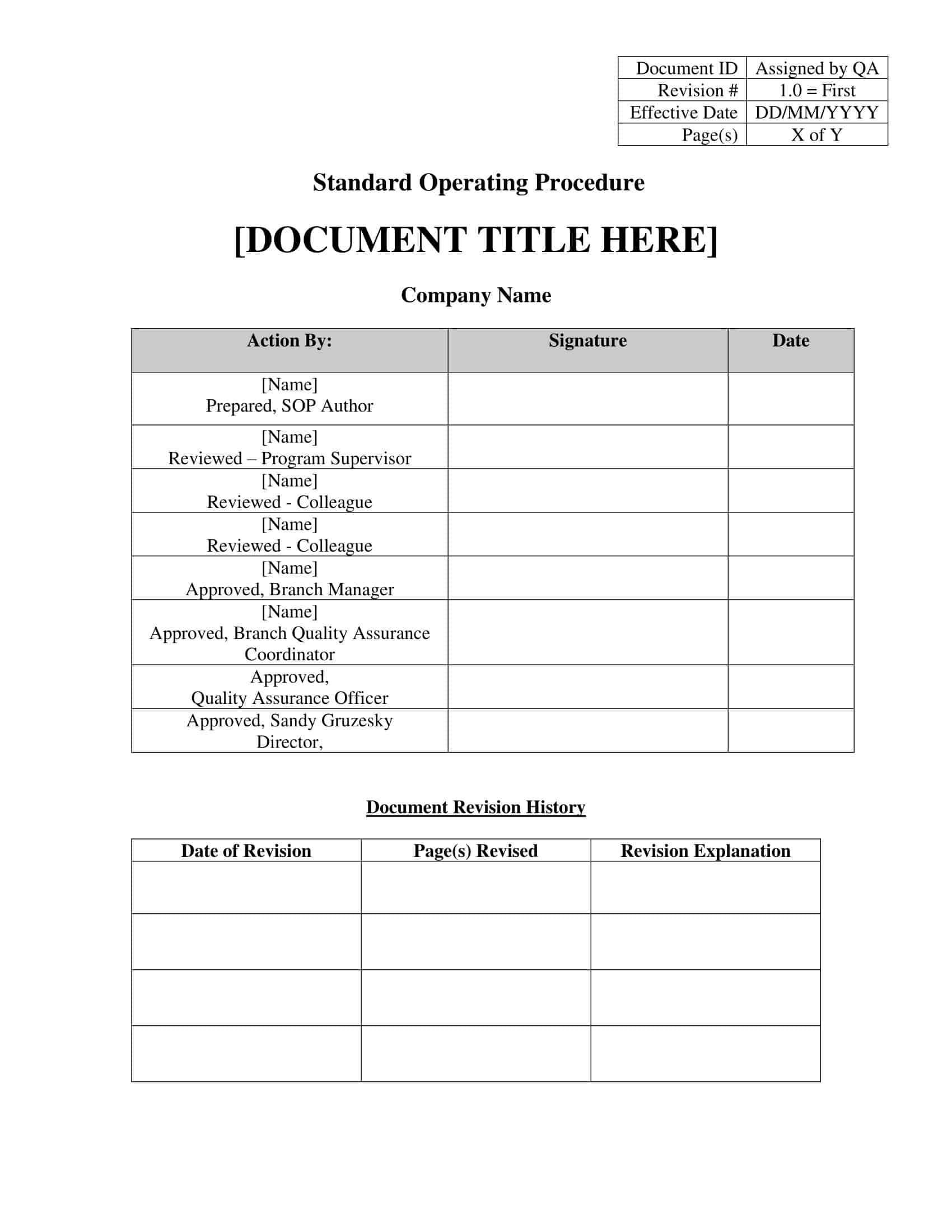 standard operating procedure film standard operating procedure film