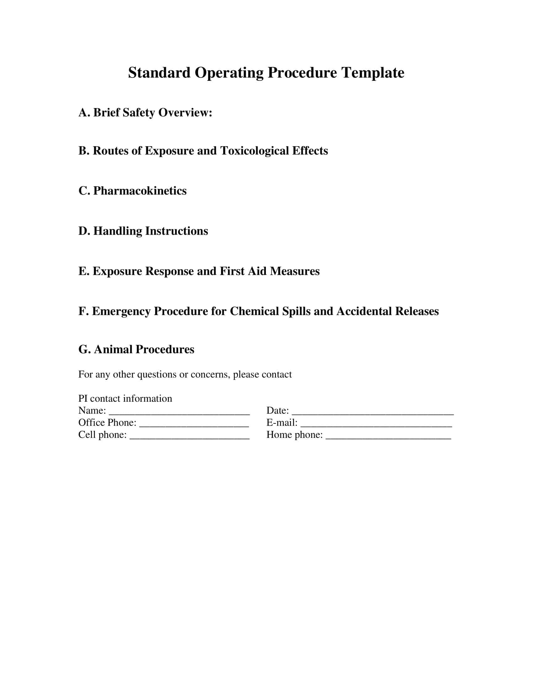 standard operating procedures manual standard operating procedures manual