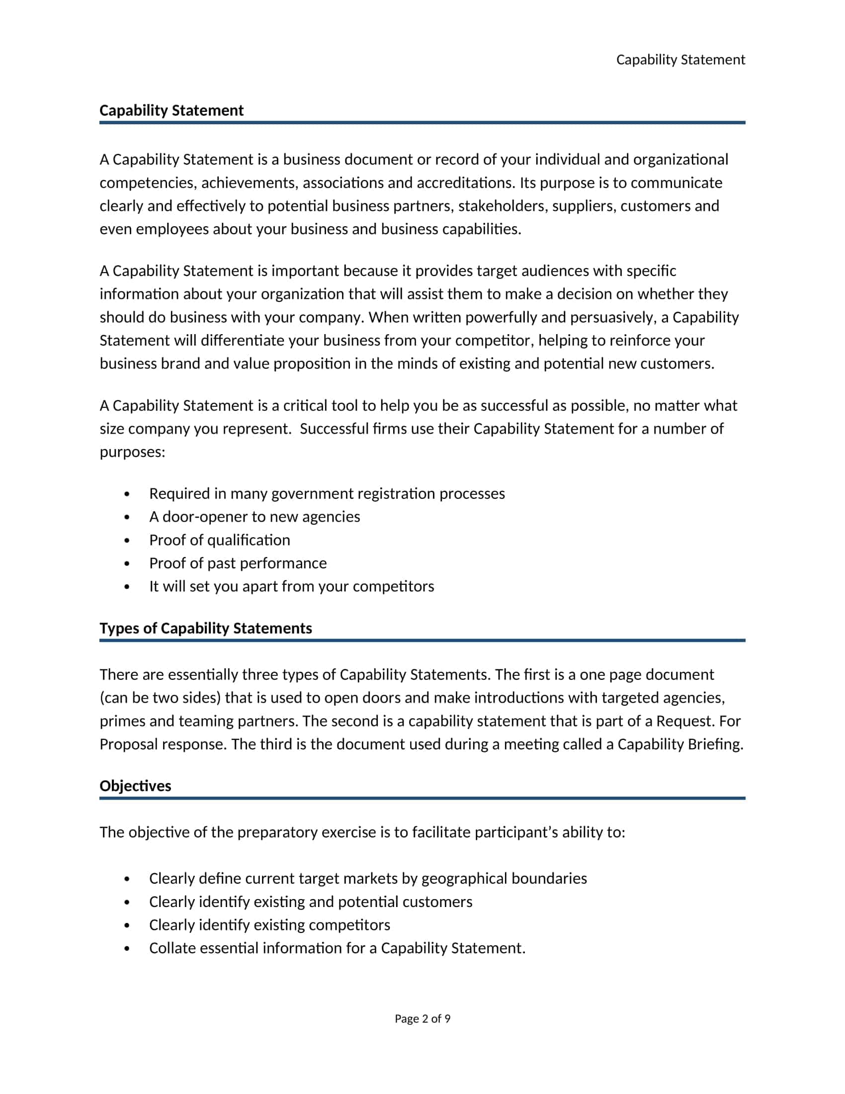 statement of capability statement of capability