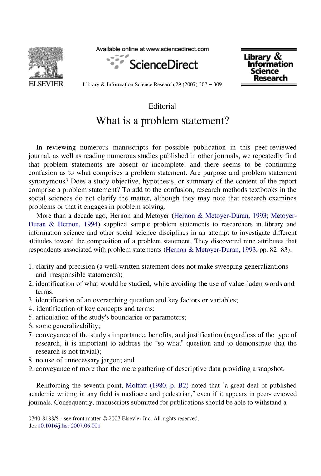 statement of problem statement of problem