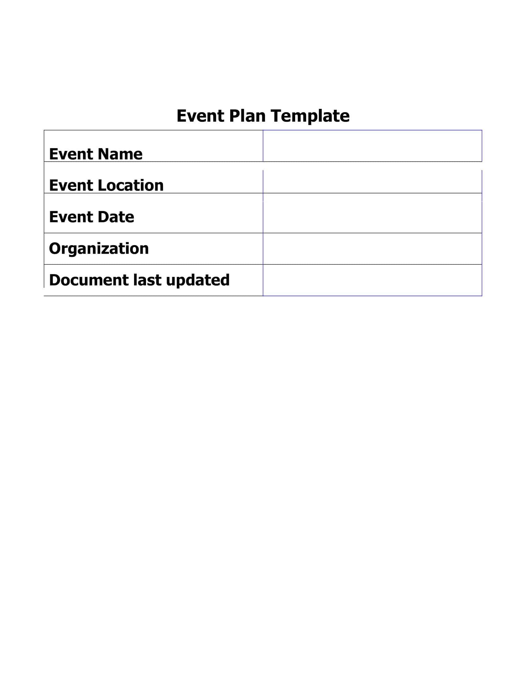 Blank Event Planning Word Blank Event Planning Word
