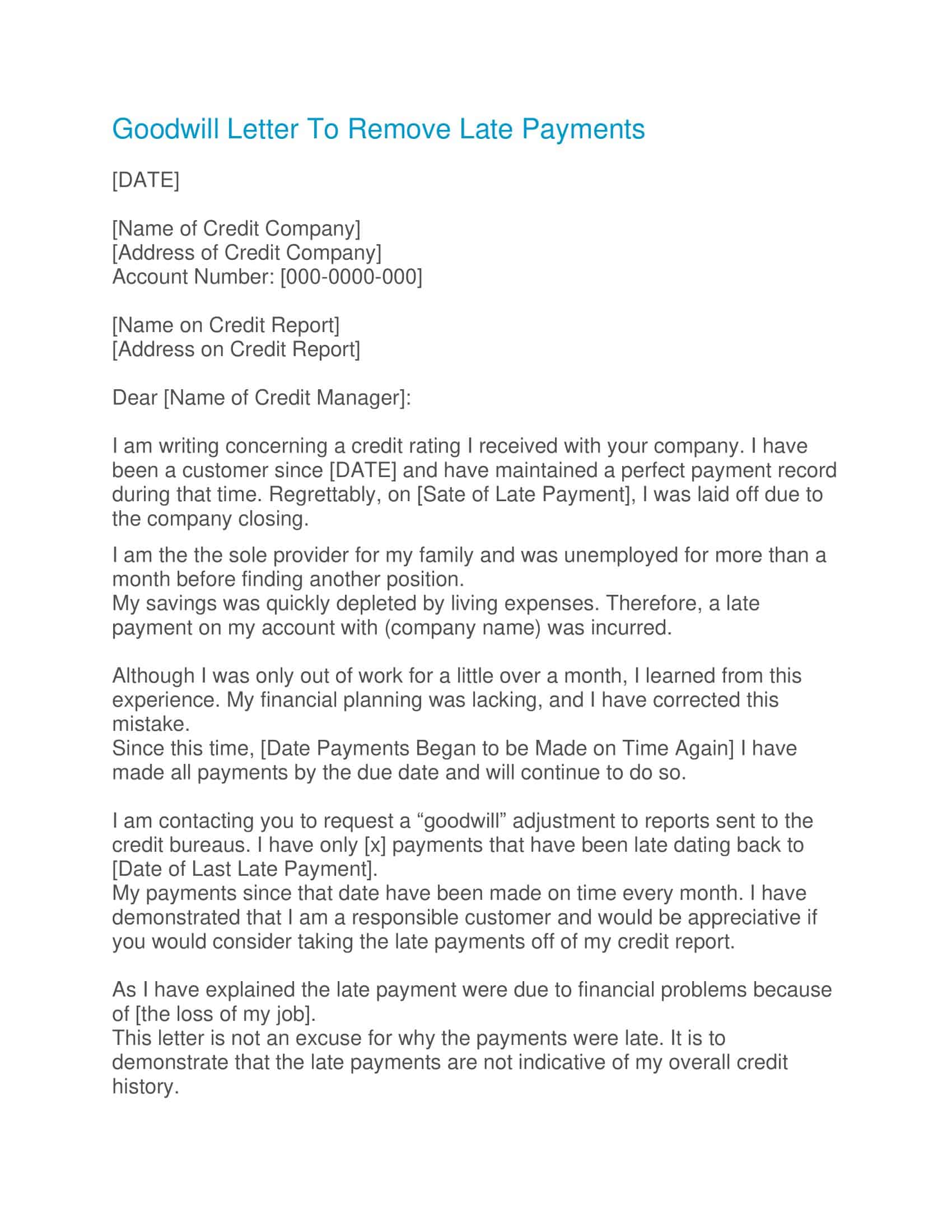 Editable Goodwill Letter in Word Editable Goodwill Letter in Word