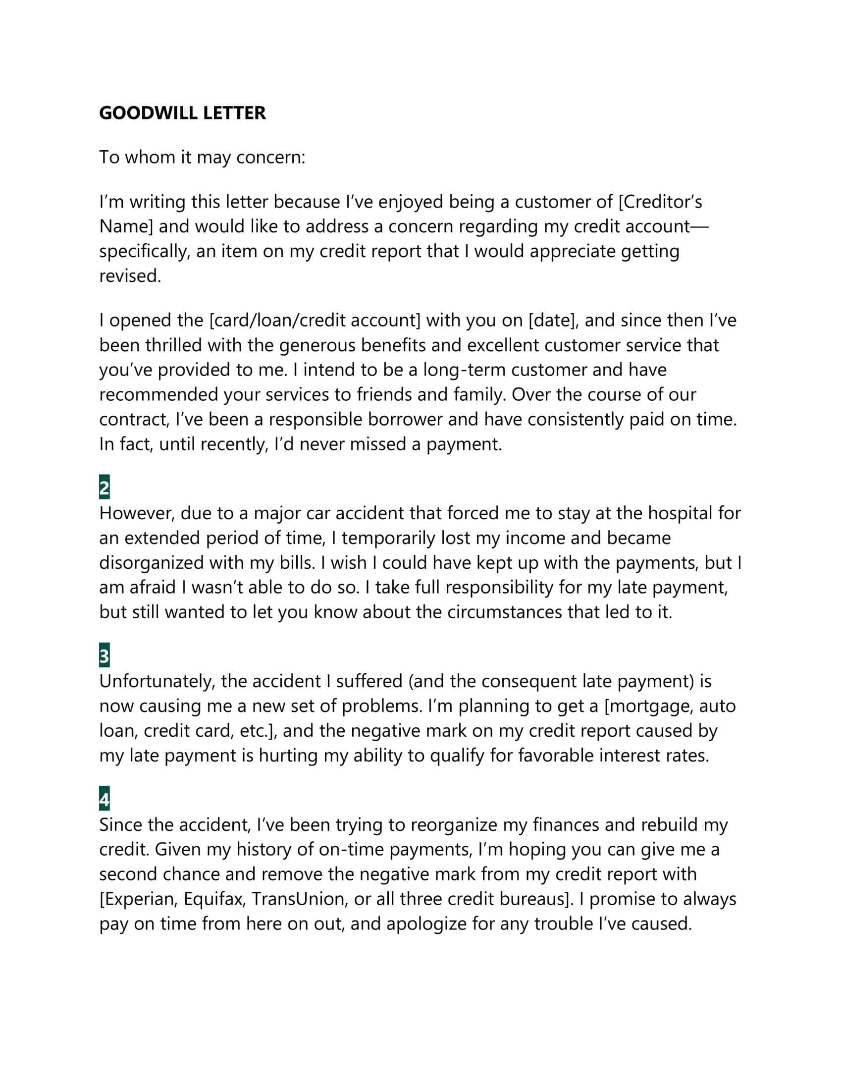 Free PDF Goodwill Letter Template Free PDF Goodwill Letter Template
