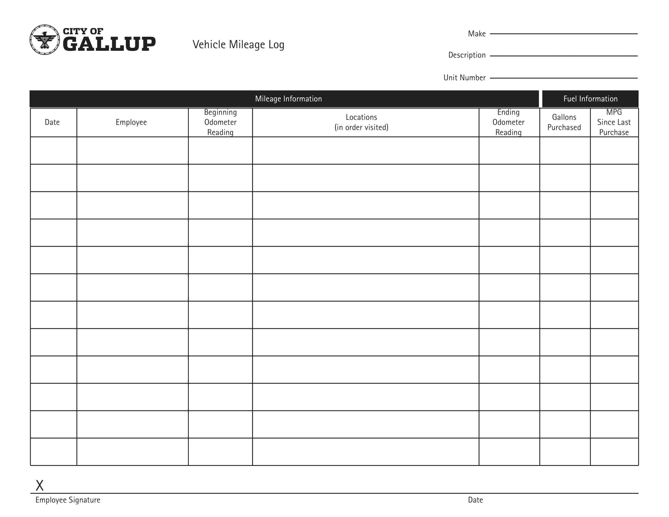 Free Printable Mileage Log Template Free Printable Mileage Log Template