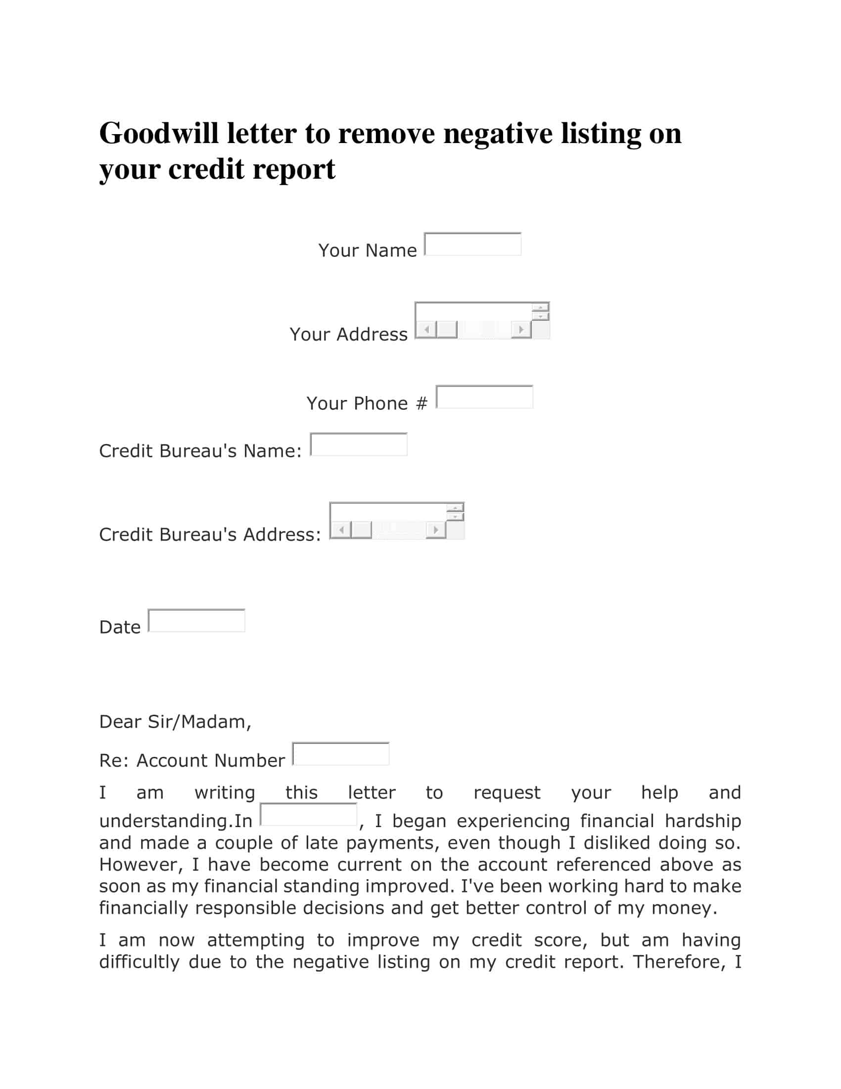 PDF Example of Goodwill Letter Template PDF Example of Goodwill Letter Template
