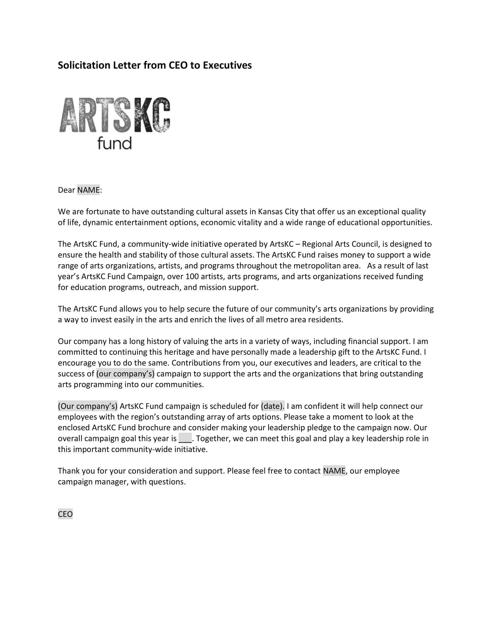 Free Simple Solicitation Letter Template Free Simple Solicitation Letter Template